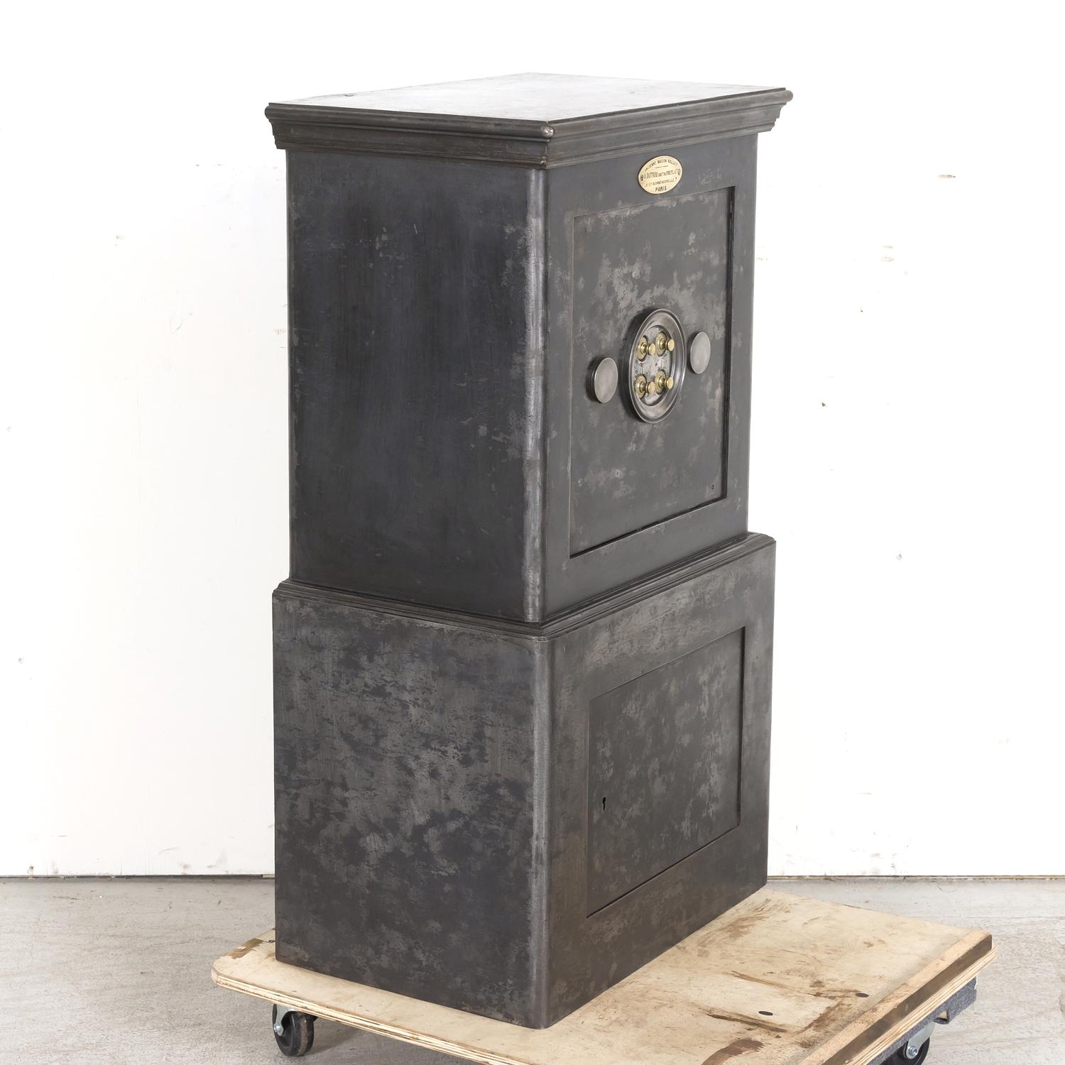 19th Century French Steel, Iron and Wood Safe with All Keys and Working Combinat 8