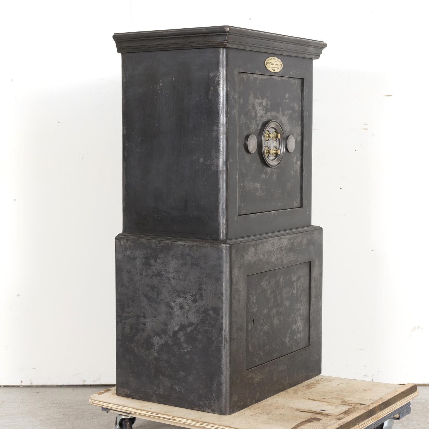 19th Century French Steel, Iron and Wood Safe with All Keys and Working Combinat 9