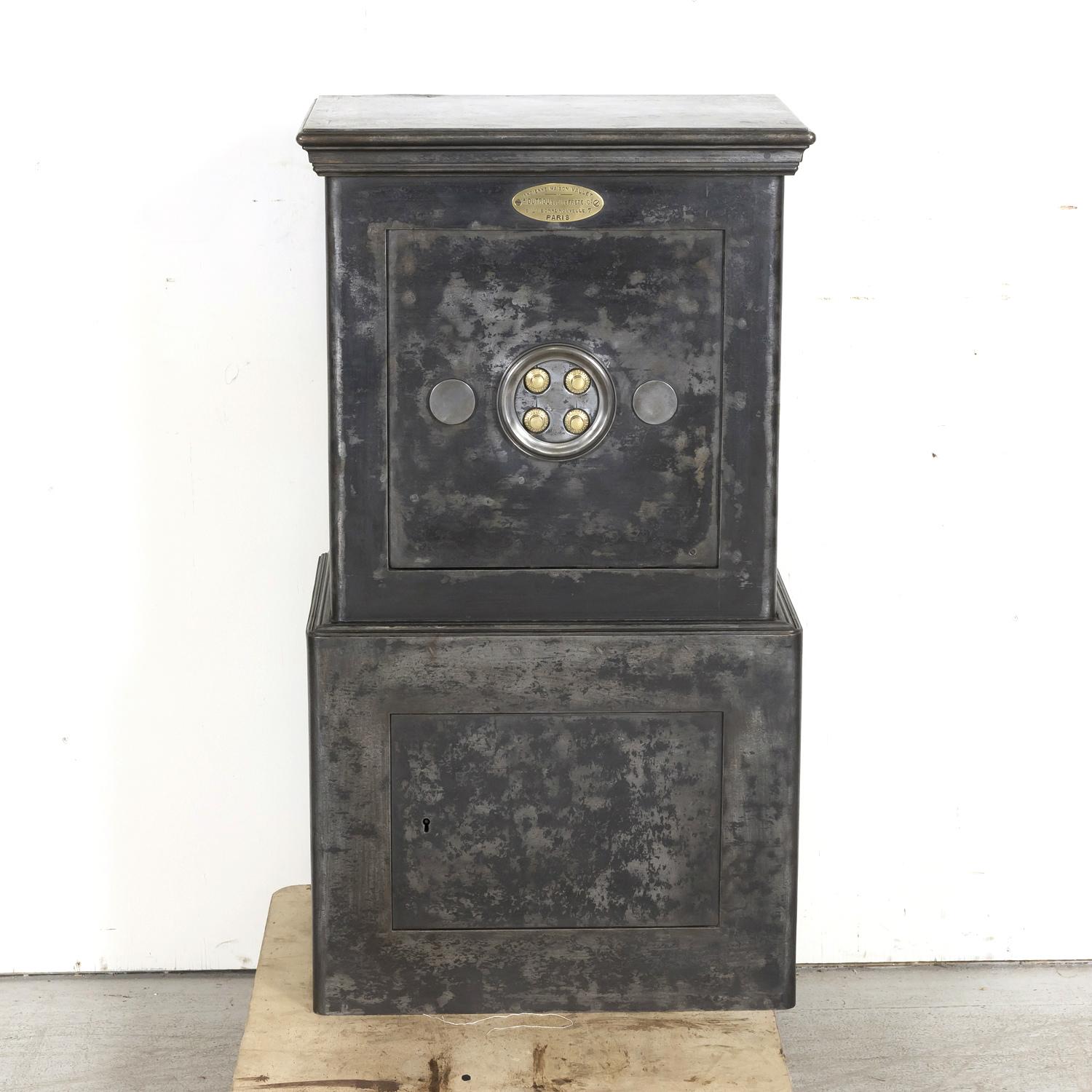 19th Century French Steel, Iron and Wood Safe with All Keys and Working Combinat 14
