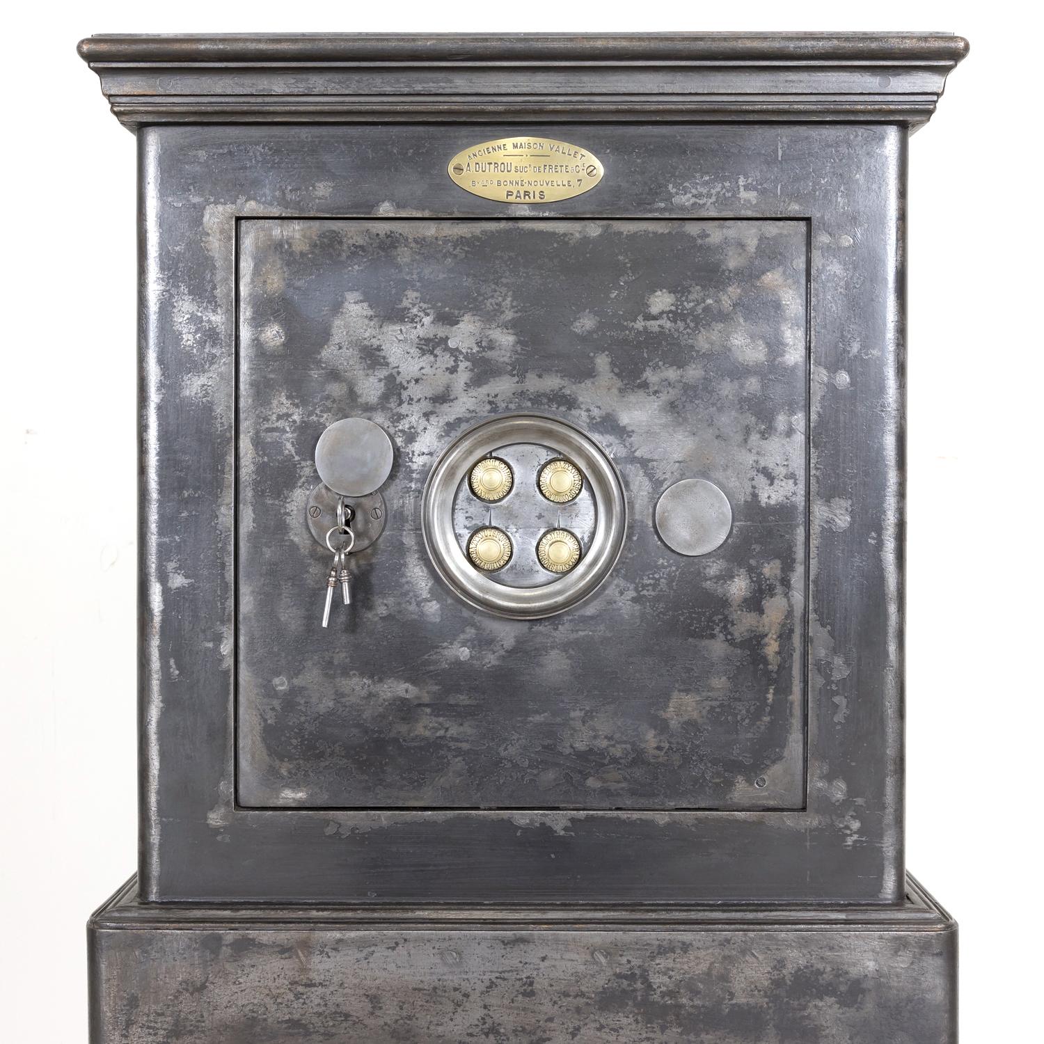 19th Century French Steel, Iron and Wood Safe with All Keys and Working Combinat 3