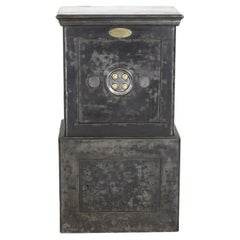 19th Century French Steel, Iron and Wood Safe with All Keys and Working Combinat