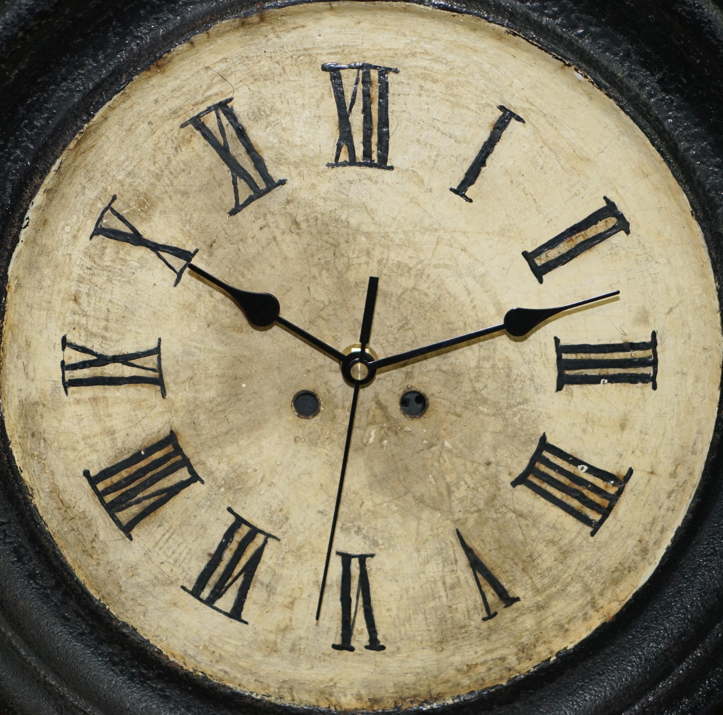19TH CENTURY FRENCH STEEL WALL CLOCK WiTH NEW MOVEMENT AND ROMAN NUMERALS 2