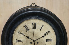 19TH CENTURY FRENCH STEEL WALL CLOCK WiTH NEW MOVEMENT AND ROMAN NUMERALS
