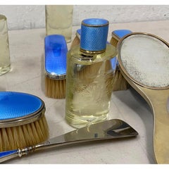 19th Century French Sterling and Enamel Dresser Set