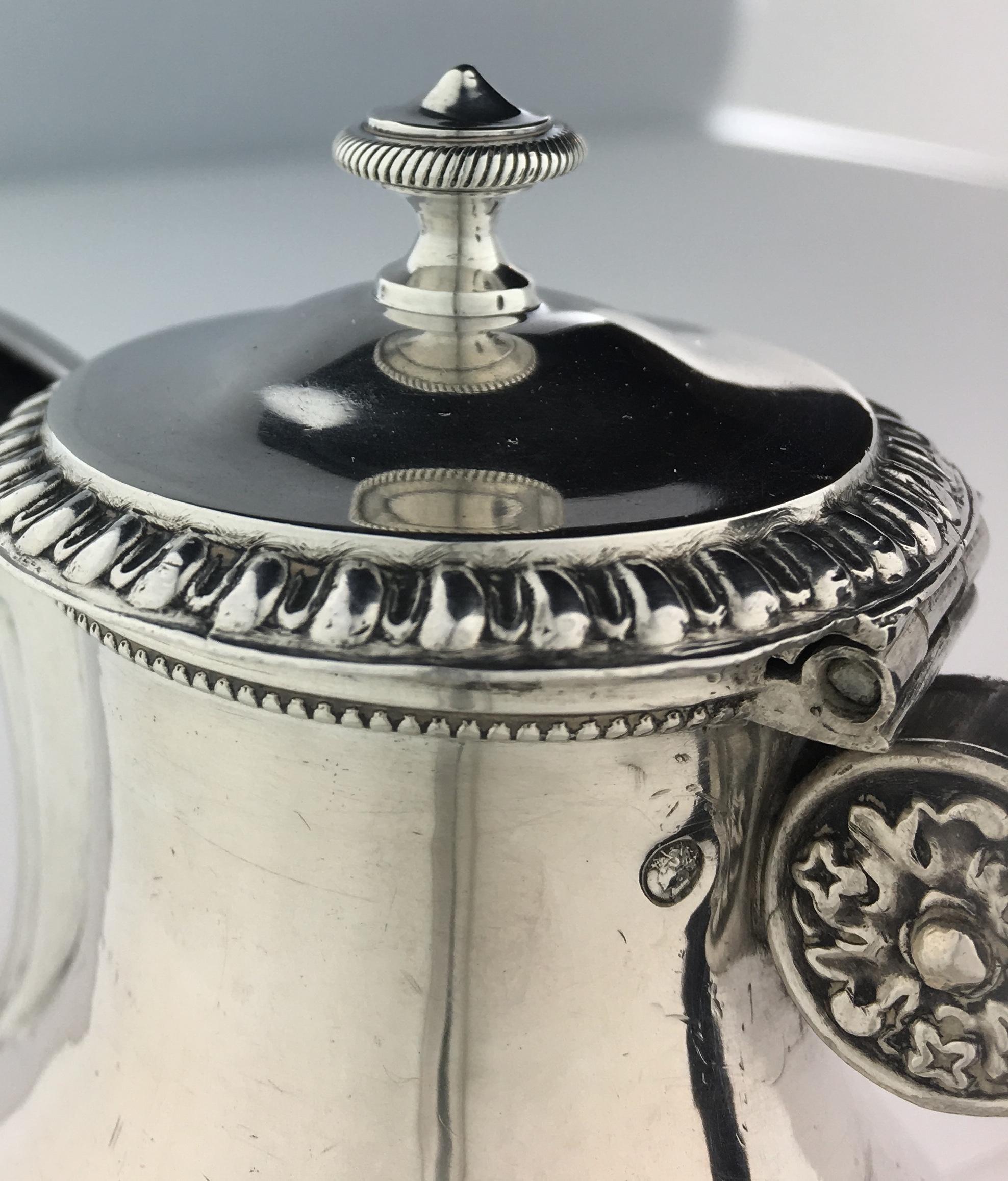 Rococo Maitre Fauvre 19th Century French Sterling Silver Chocolate, Tea or Coffee Pot