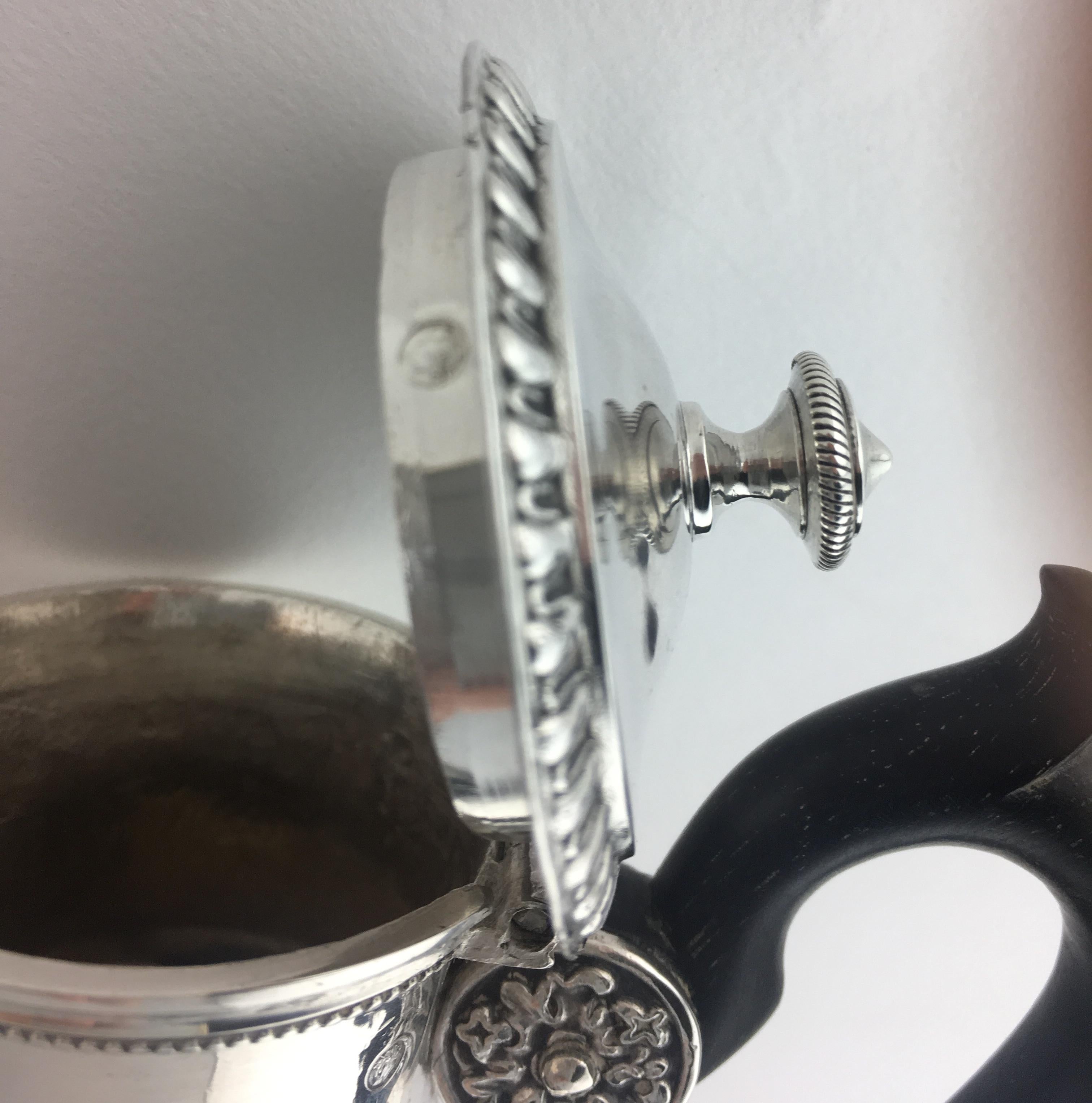 Hand-Crafted Maitre Fauvre 19th Century French Sterling Silver Chocolate, Tea or Coffee Pot