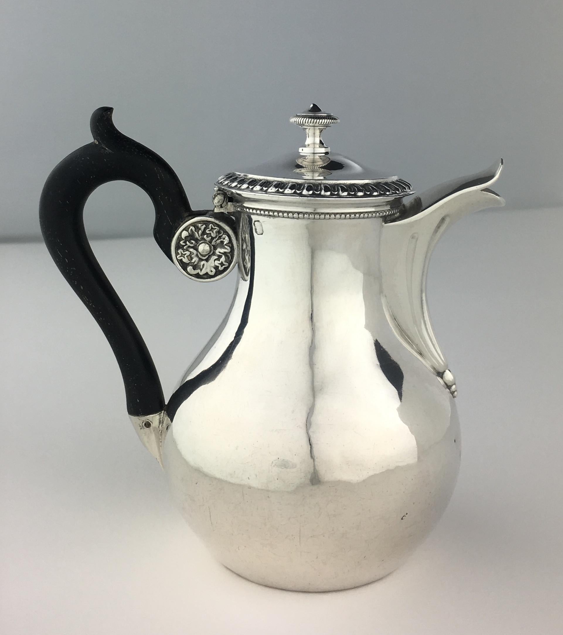 Maitre Fauvre 19th Century French Sterling Silver Chocolate, Tea or Coffee Pot 1