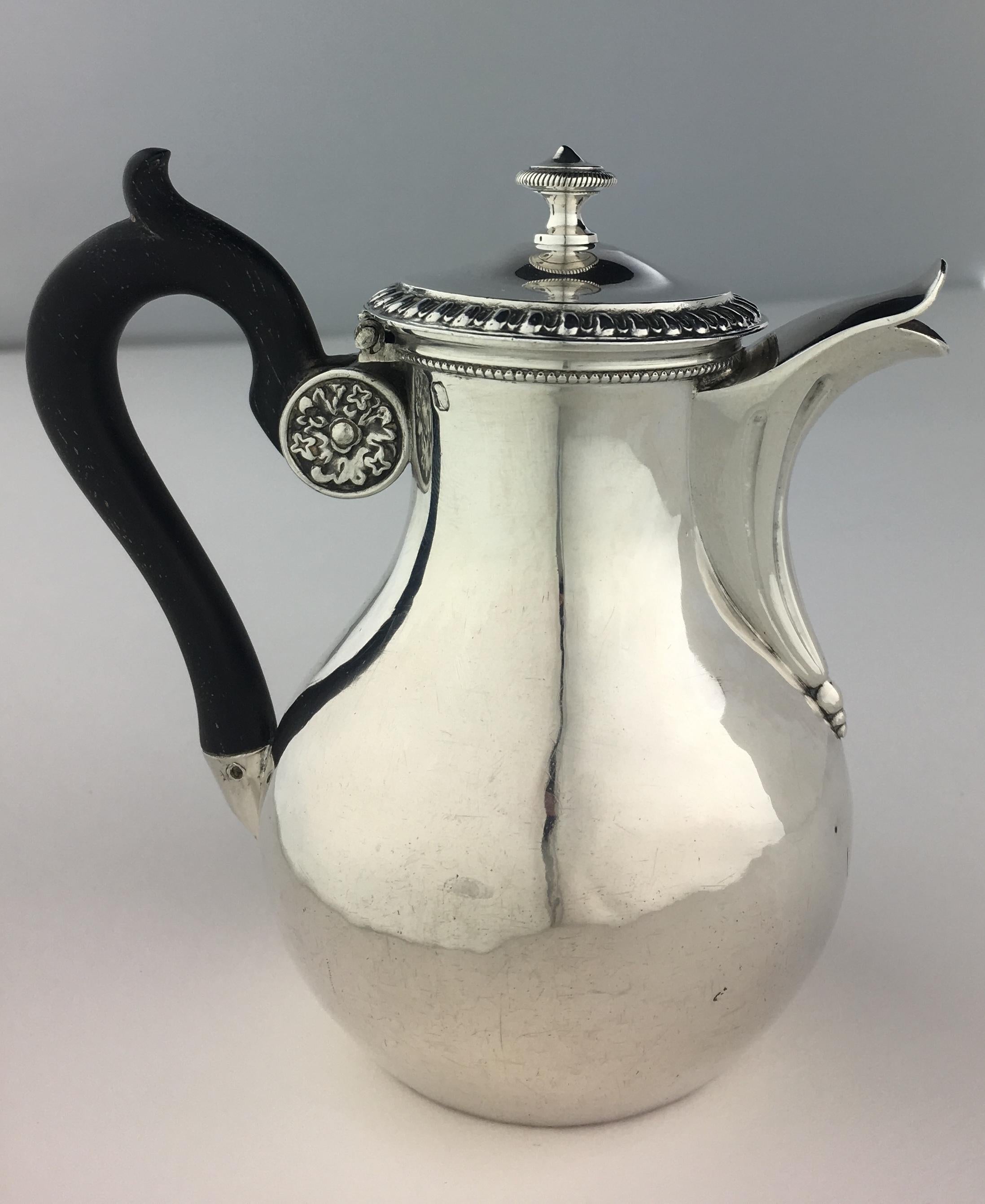 Maitre Fauvre 19th Century French Sterling Silver Chocolate, Tea or Coffee Pot 2