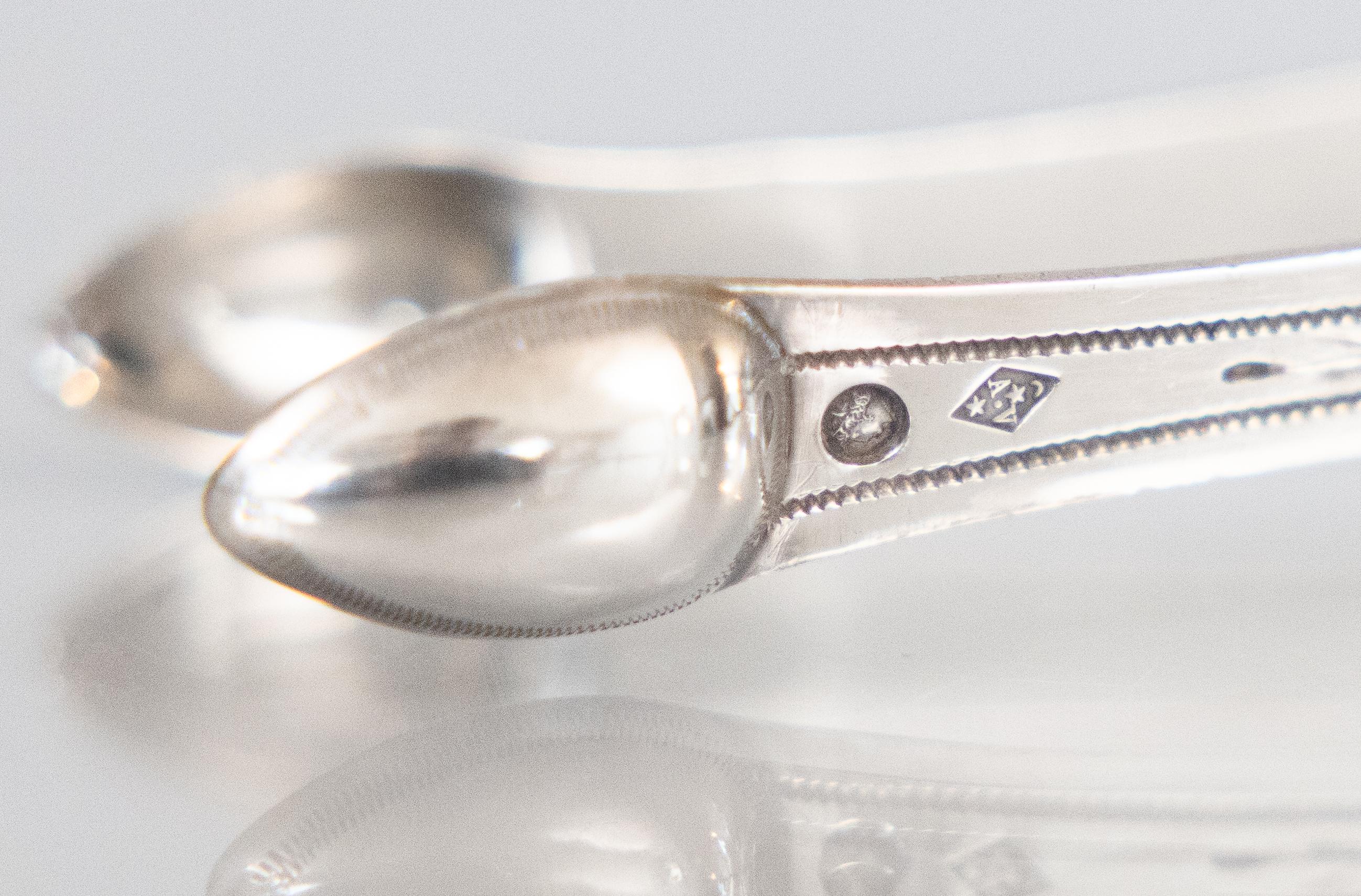 19th Century French Sterling Silver Sugar Tongs by Antoine-Adrien Vautrin, Paris siglo XIX en venta