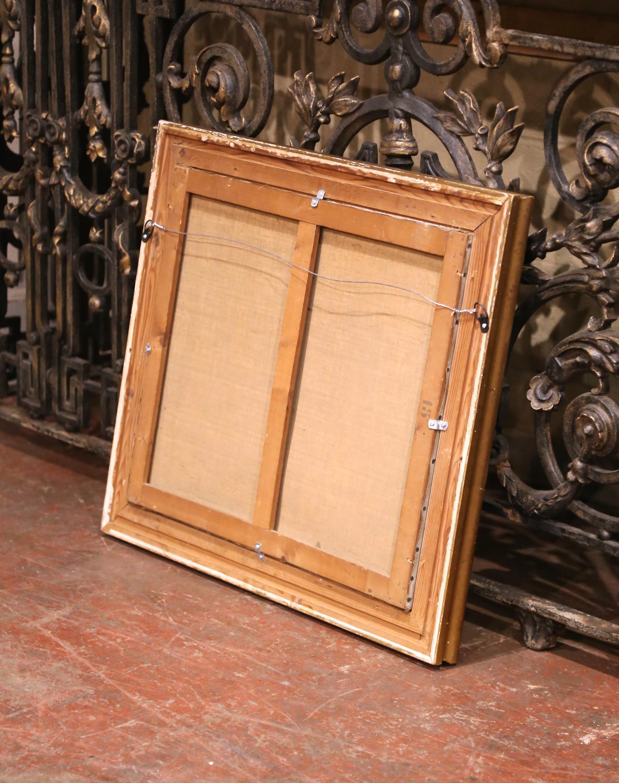 19th Century French Still Life Oil Painting in Carved Gilt Frame by G. Vallon For Sale 6