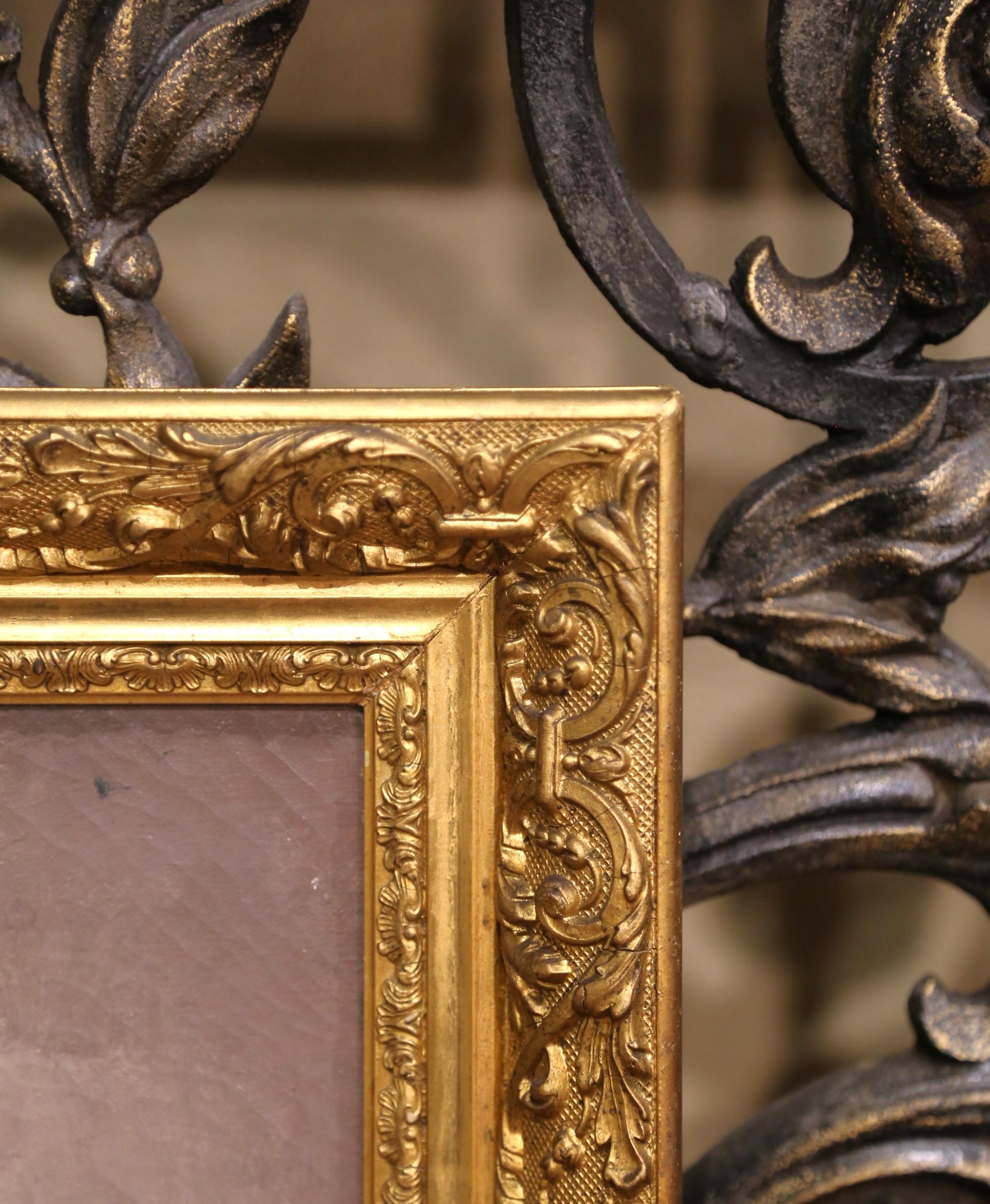 19th Century French Still Life Oil Painting in Carved Gilt Frame by G. Vallon For Sale 4