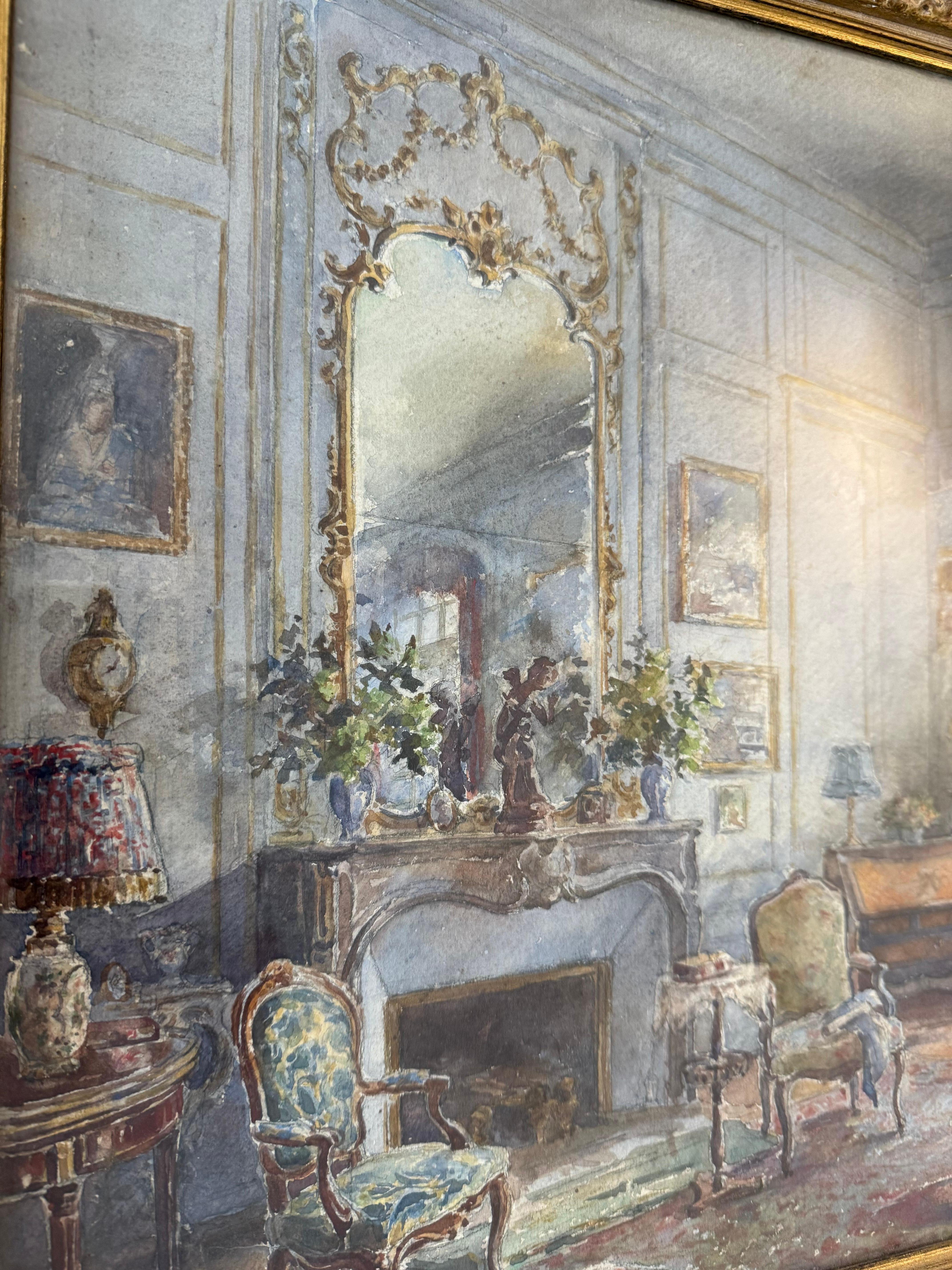 Nature morte française du 19e siècle Aquarelle en vente 3