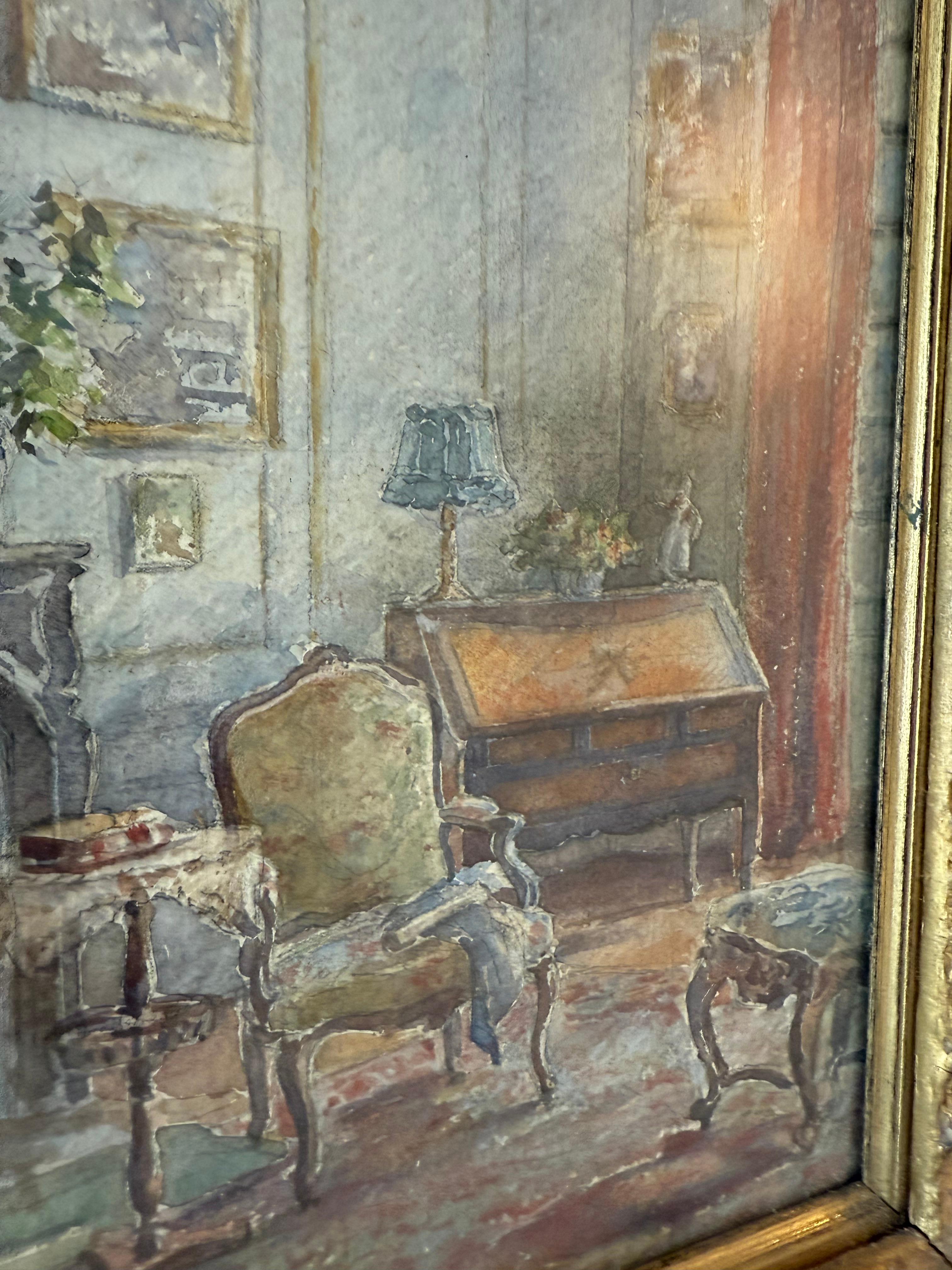 Nature morte française du 19e siècle Aquarelle en vente 5
