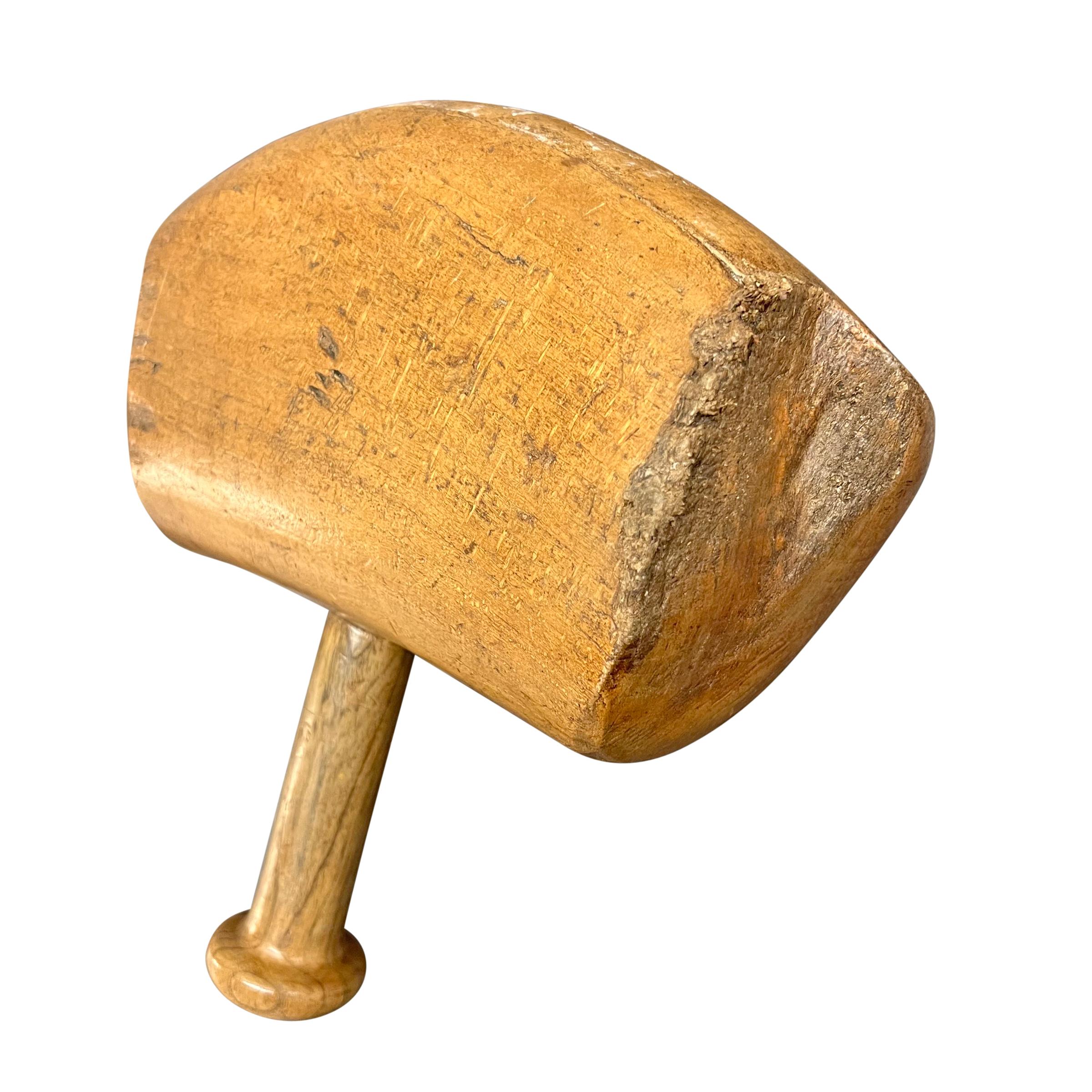 19th Century French Stone Carver's Hammer and Chisels on Custom Stand In Good Condition For Sale In Chicago, IL