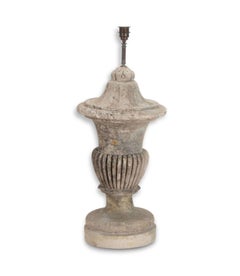 19th Century French Stone Lamp With Shade