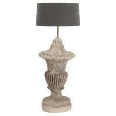 Antique 19th Century French Stone Lamp With Shade