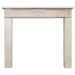19th Century French Stone Louis XVI Style Fireplace Mantel