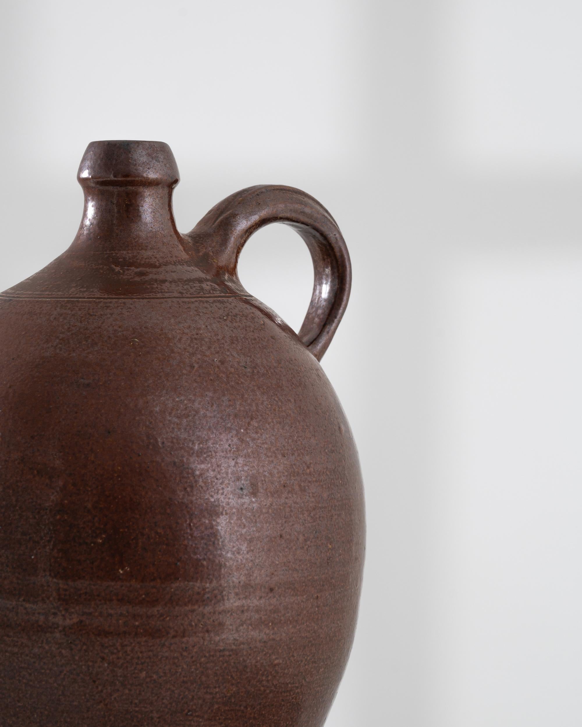 Country 19th Century French Stoneware Flagon For Sale