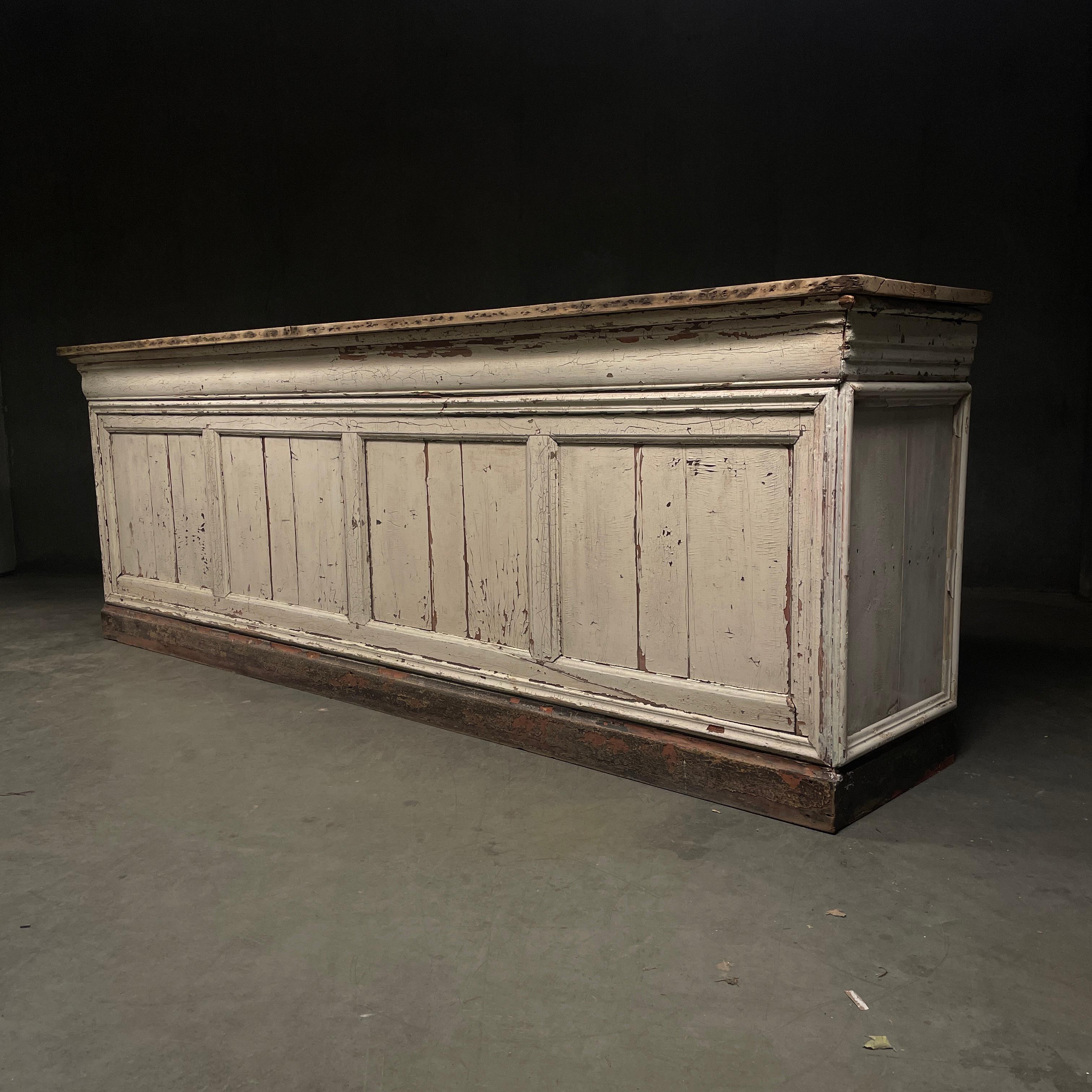 Elm 19th Century French Store Counter  Bar