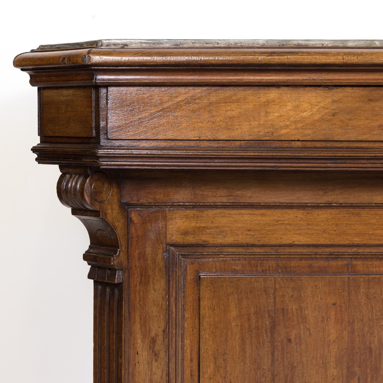 19th Century French Store or Reception Counter in Walnut with Zinc Top 2