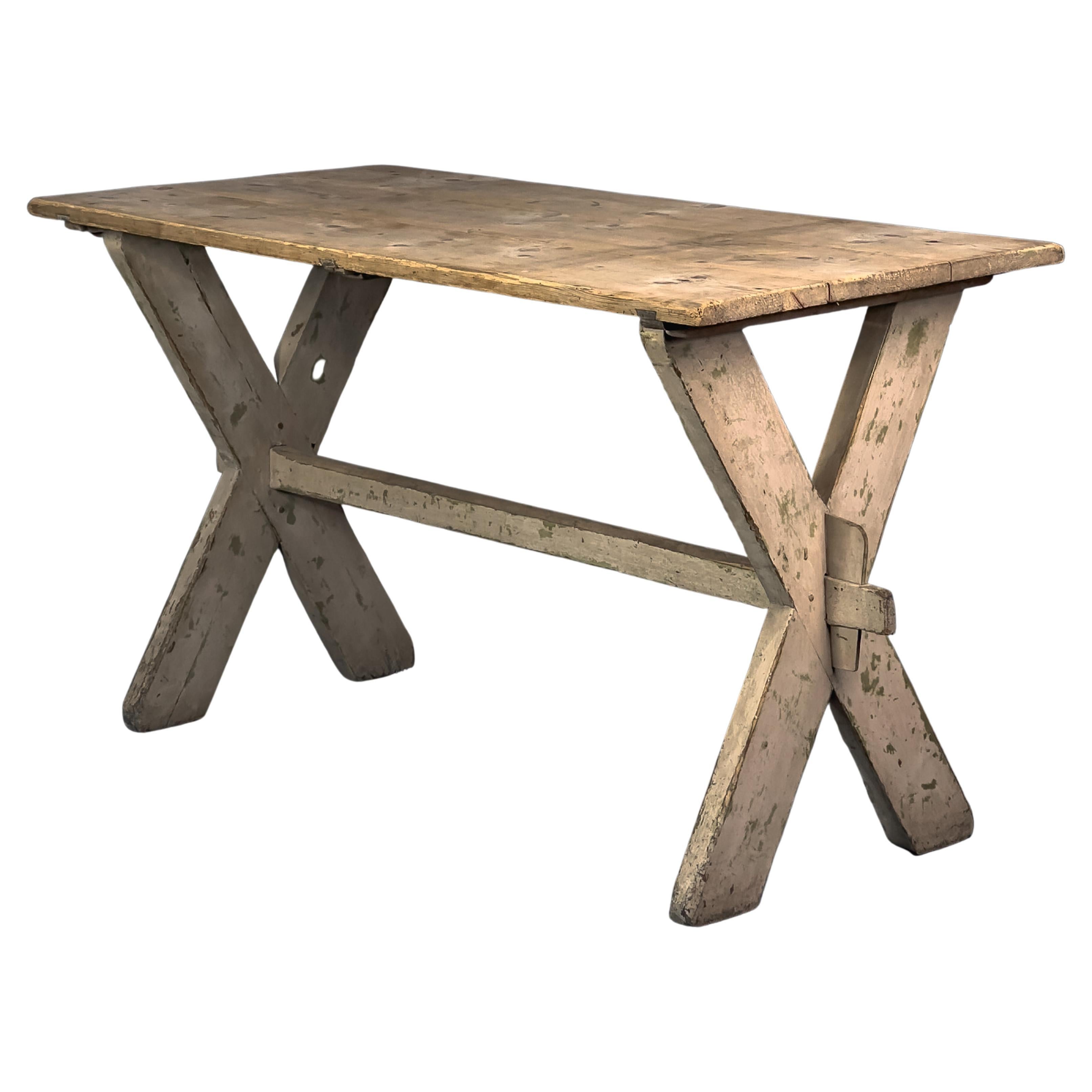 19th Century French Stretcher Table For Sale