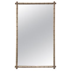 Antique 19th Century French Stripped Faux Bamboo Mirror