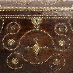 19th Century French Studded Leather Dome Top Chest