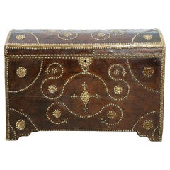 19th Century French Studded Leather Dome Top Chest