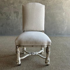 Sedia laterale imbottita in stile francese del XIX secolo