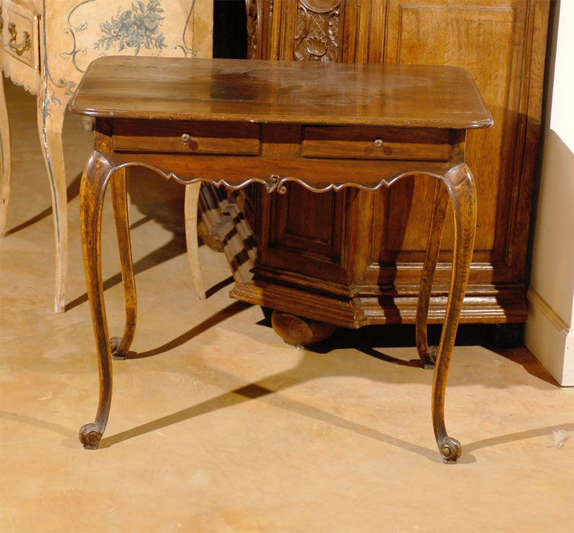 19th Century French Table, 2 Drawers 2