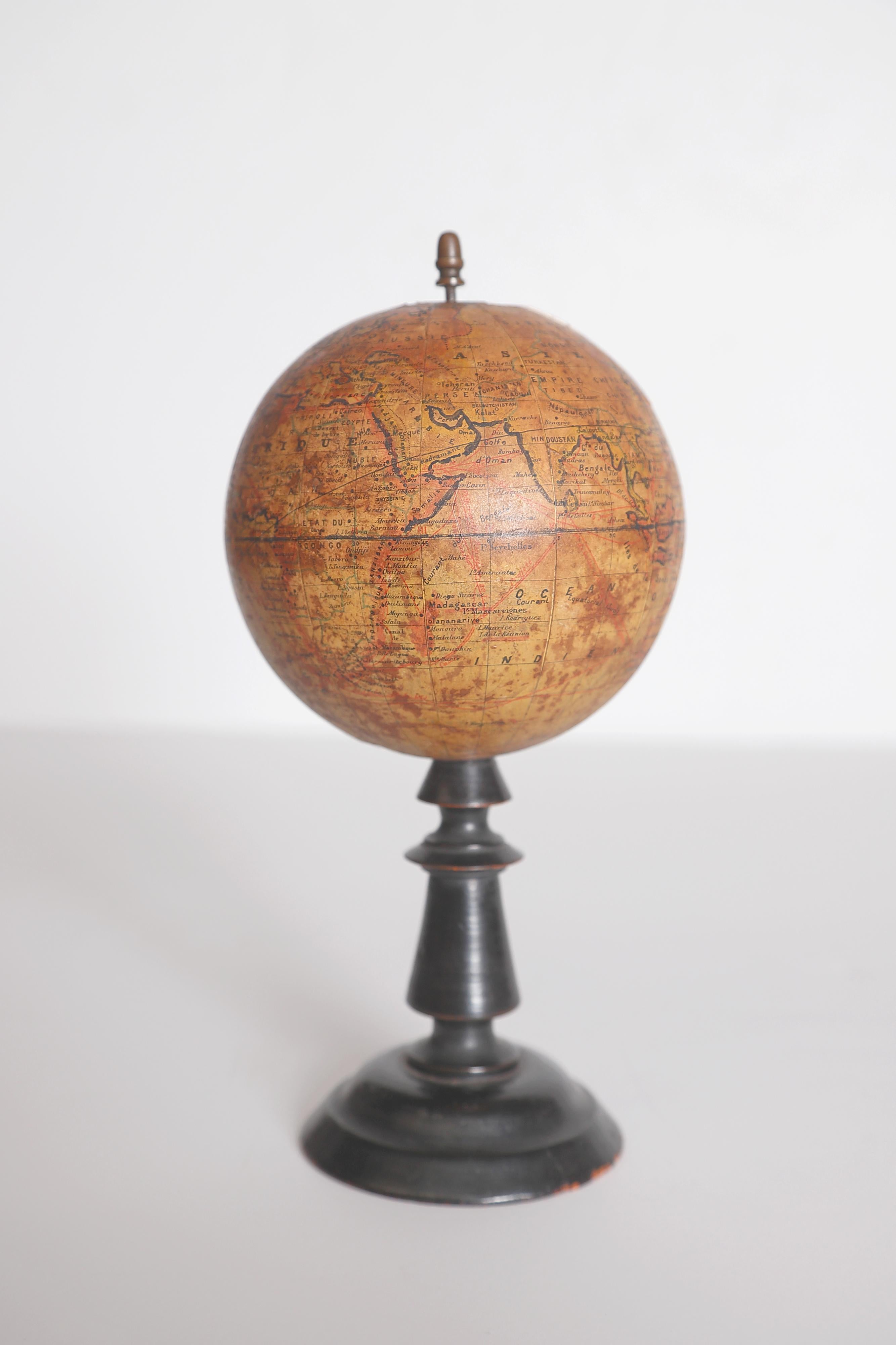 Late Victorian 19th Century French Table Globe /  
