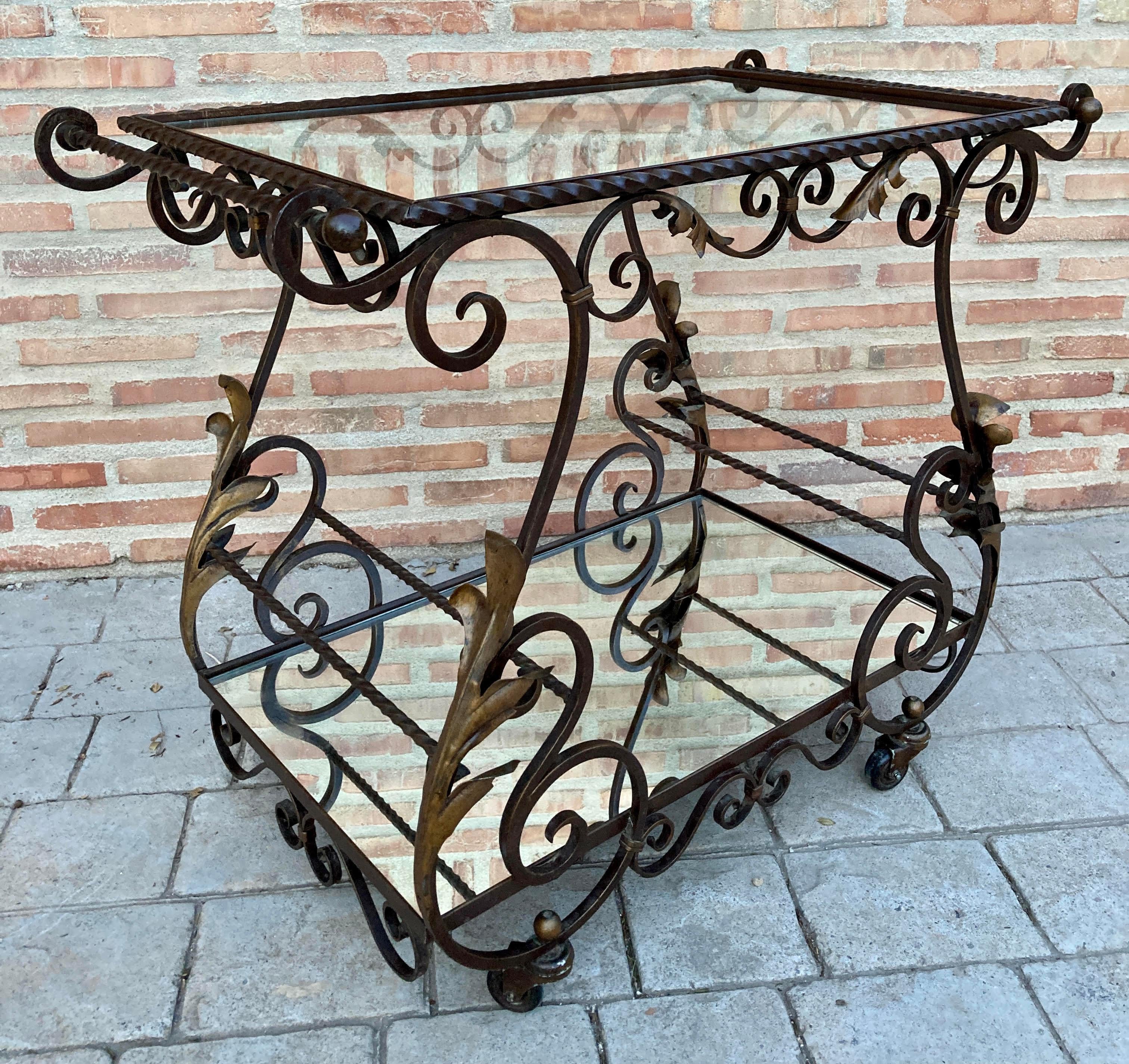 cast iron bar cart