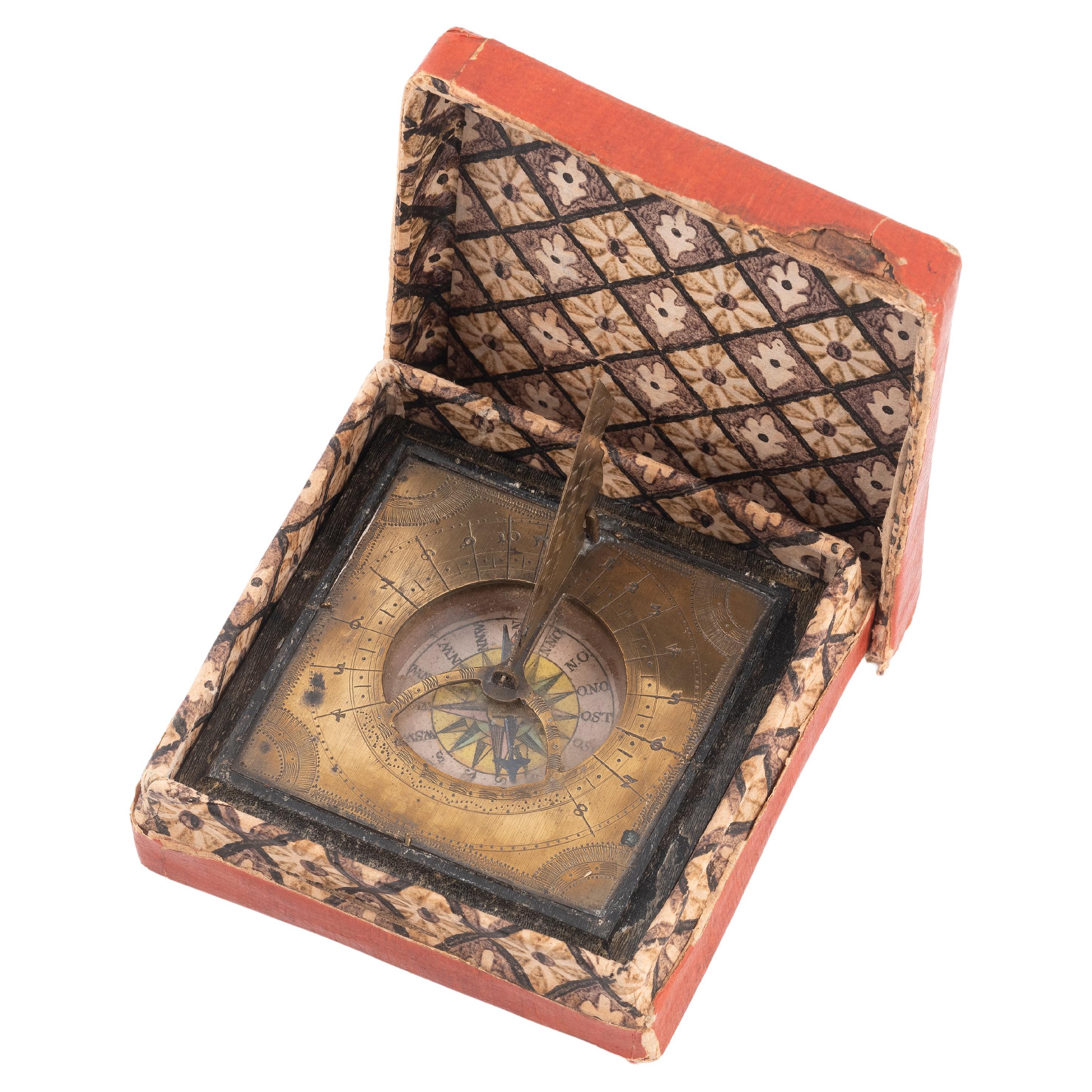 Napoleon III 19th Century French Table Sundial And Compass For Sale