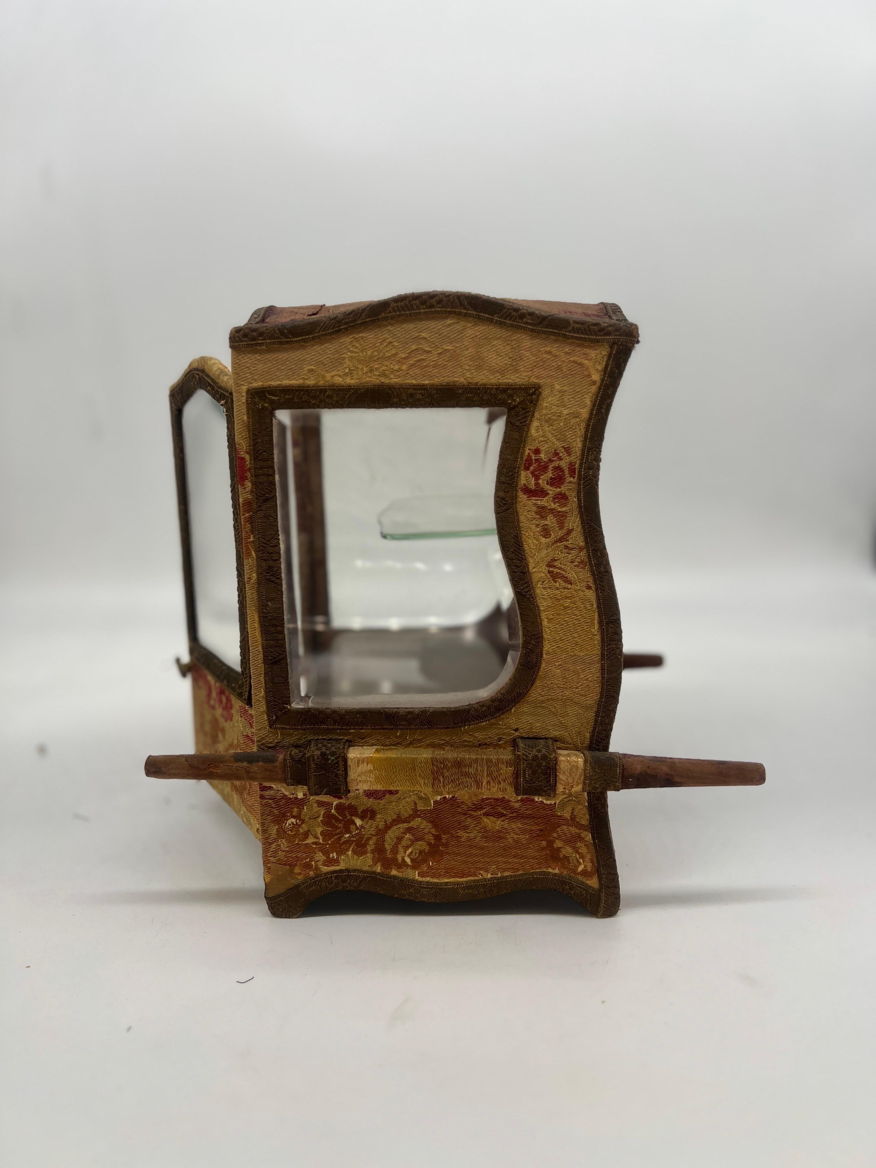French Provincial 19th Century French Table Top Sedan Chair Vitrine Cabinet For Sale