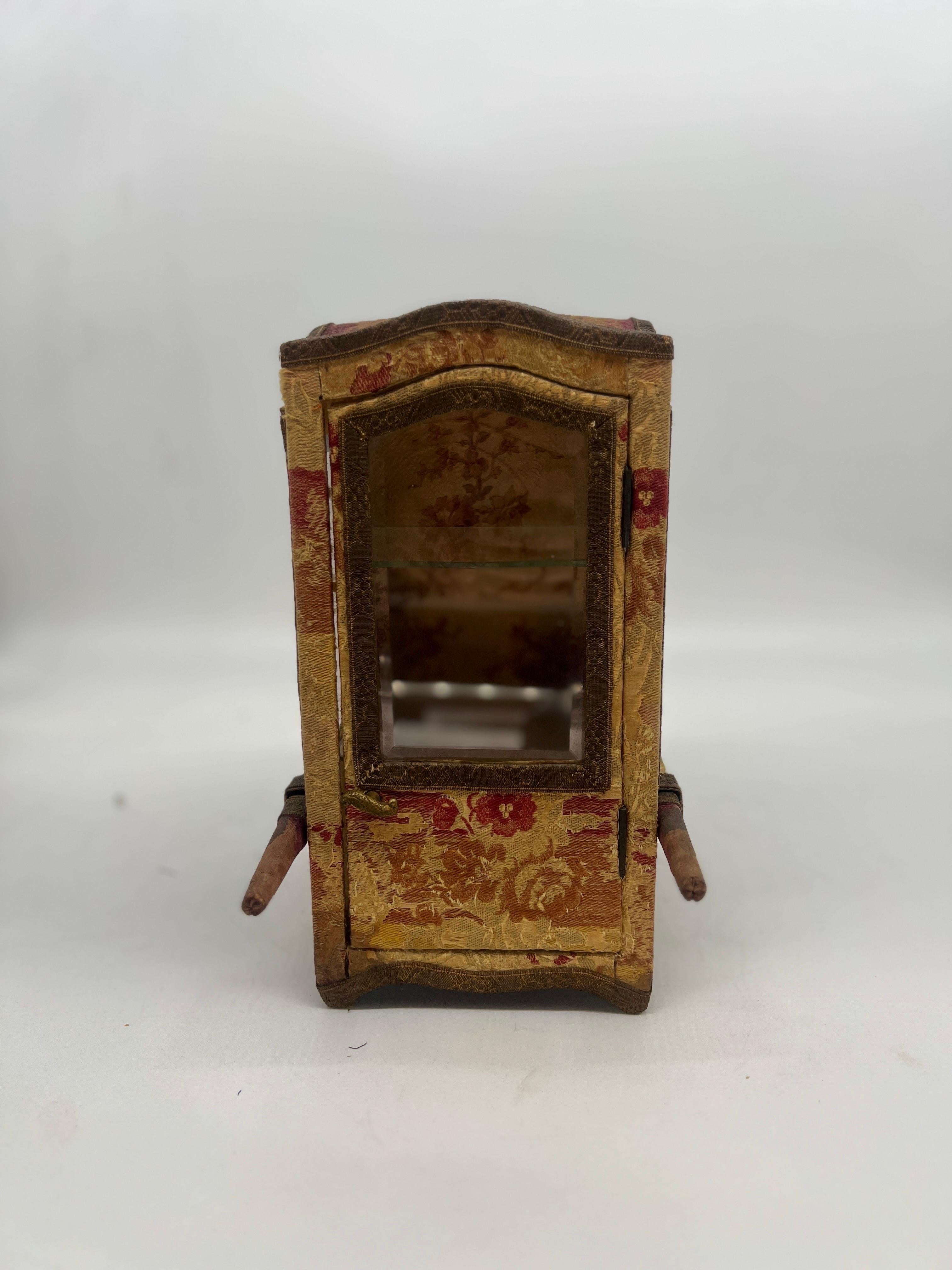 19th Century French Table Top Sedan Chair Vitrine Cabinet For Sale 1