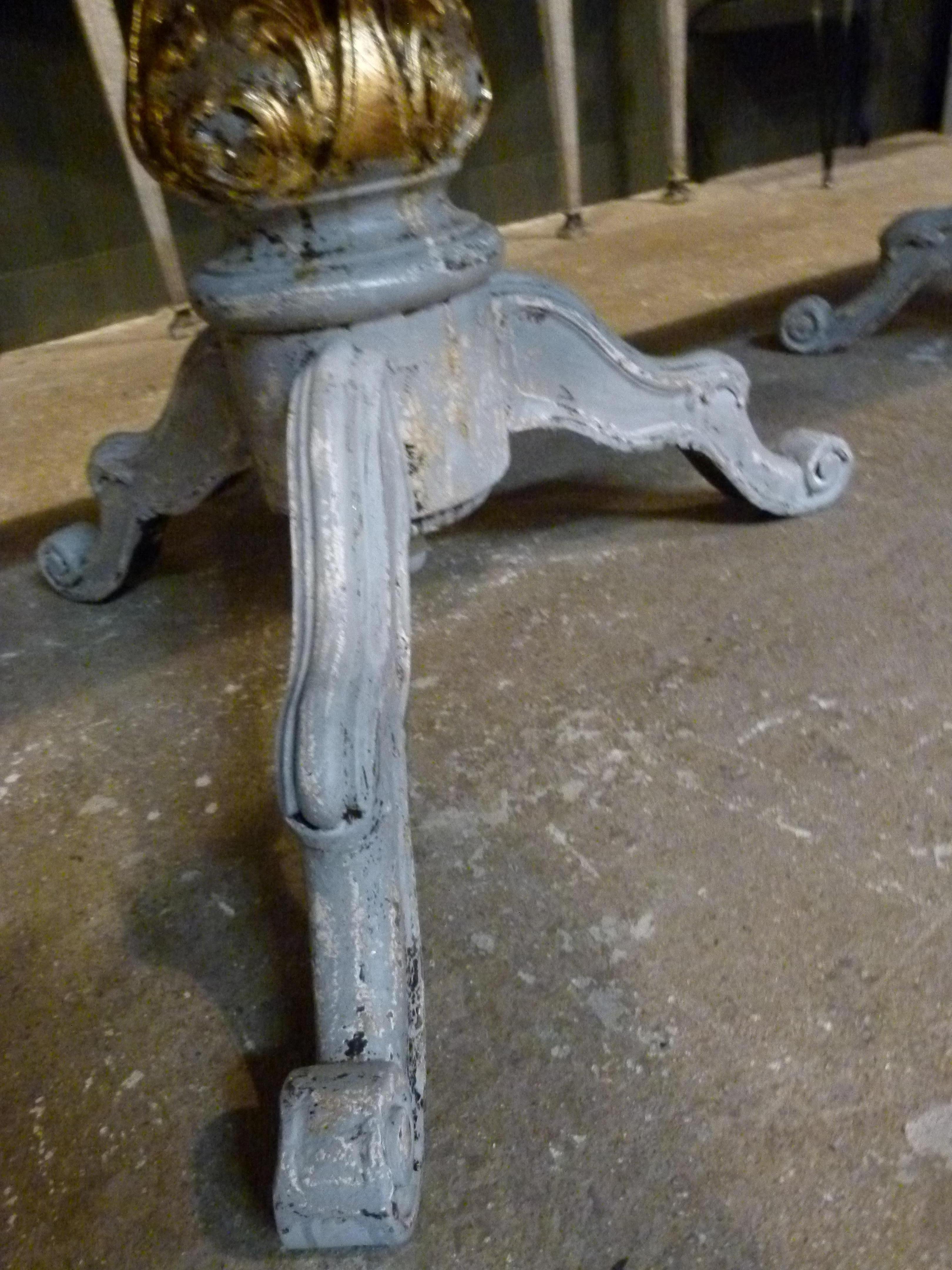 19th Century French Table with Grey Color Patina 4
