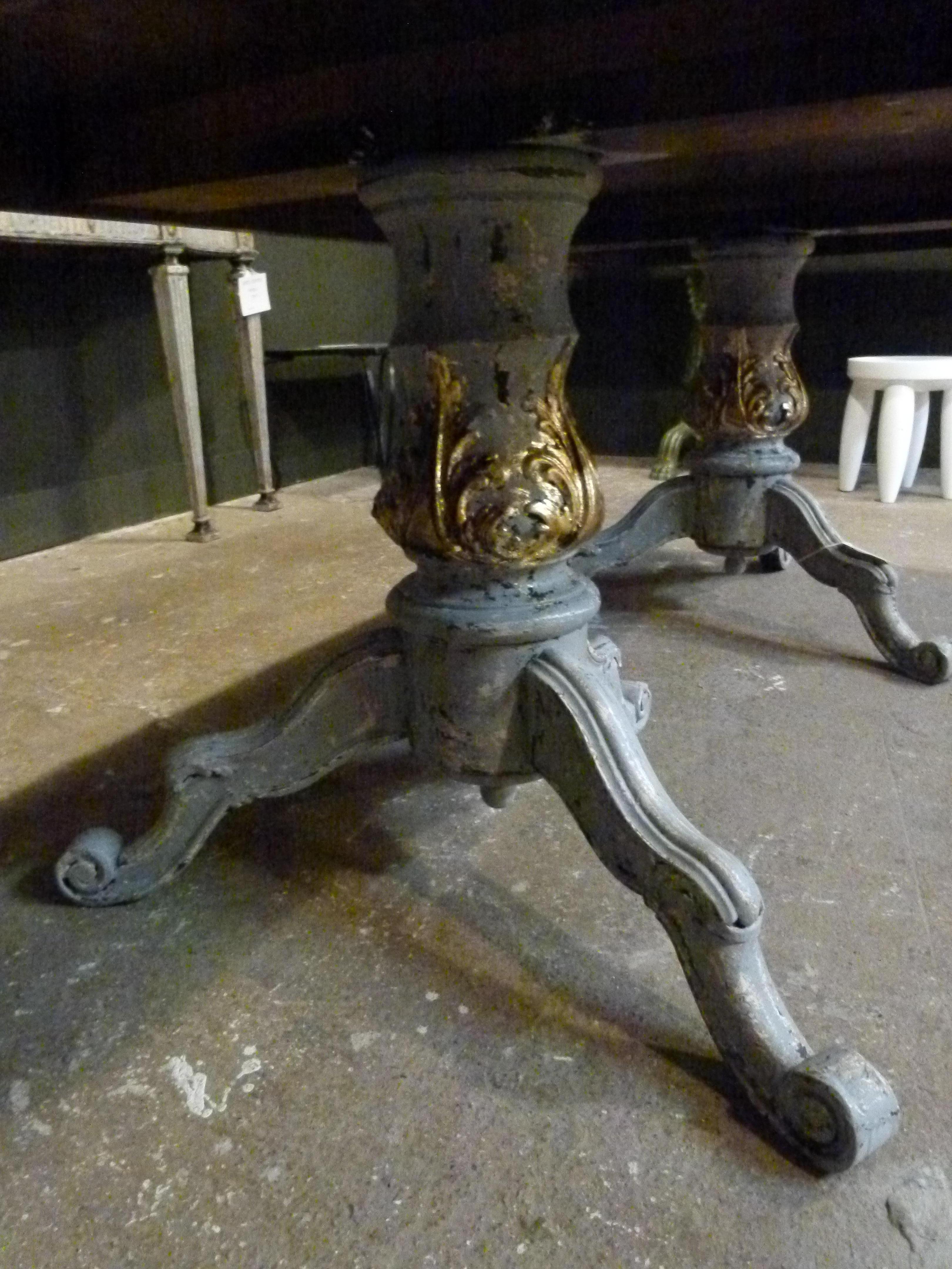 19th Century French Table with Grey Color Patina 2