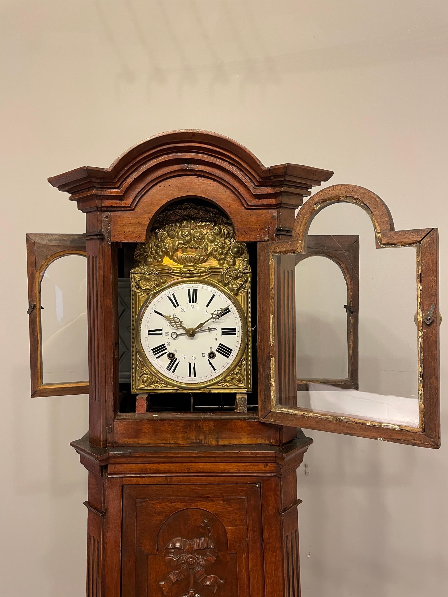 19th Century French Tall Case Clock or Horloge De Parquet For Sale 4