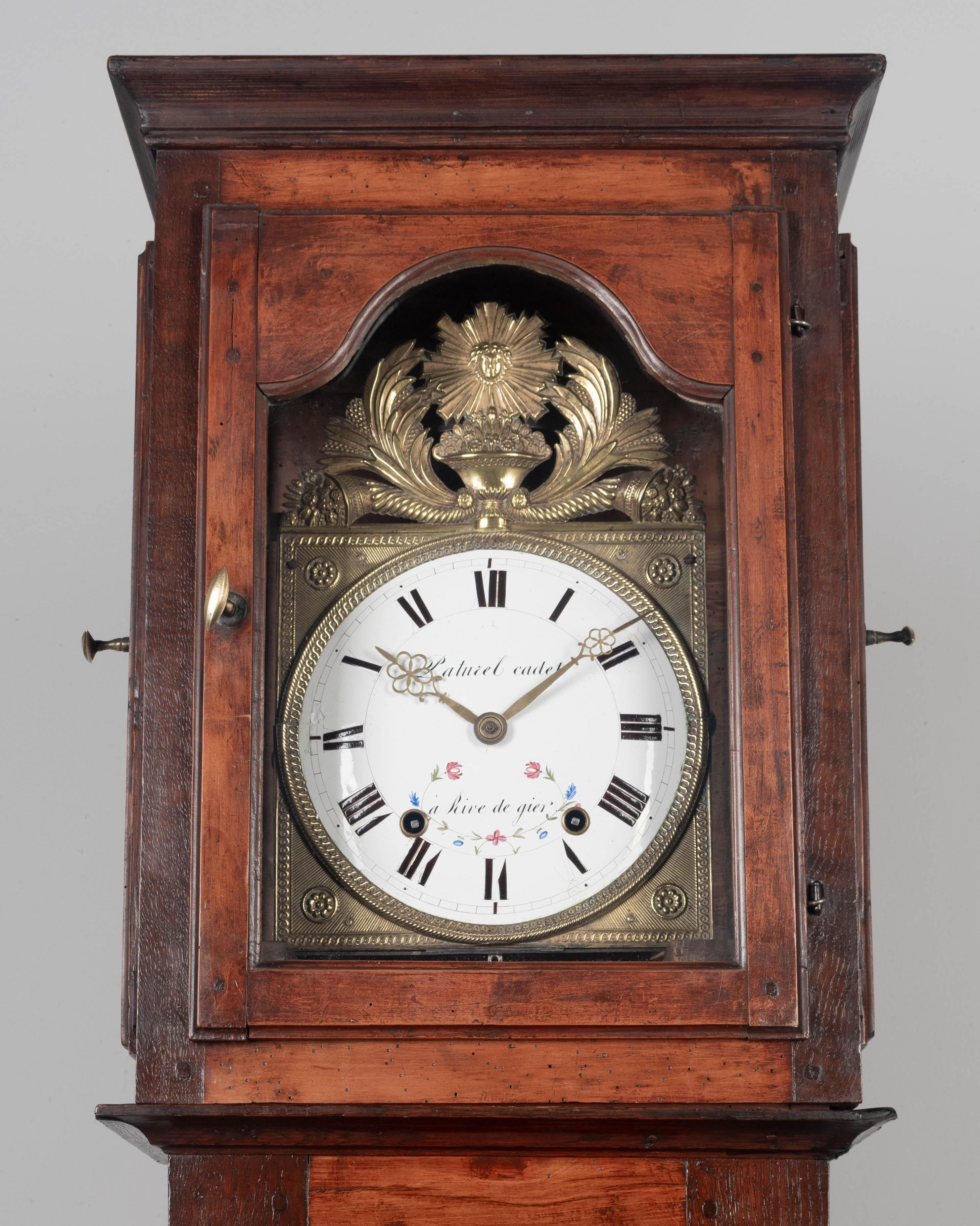 Reloj francés de caja alta del siglo XIX u Horloge De Parquet en Bueno estado para la venta en Winter Park, FL