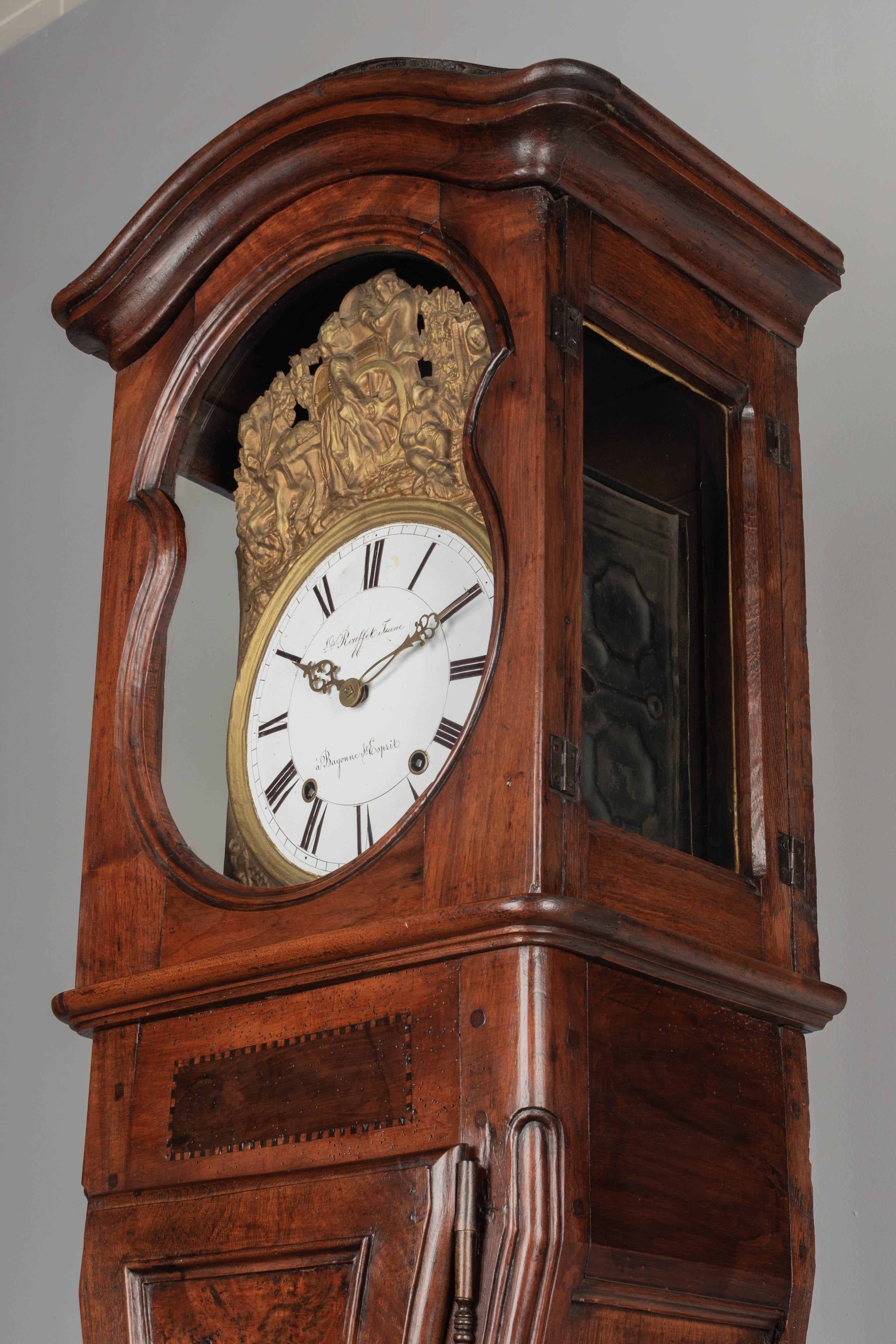 Horloge à grand boîtier ou horloge de parquet française du XIXe siècle en vente 1
