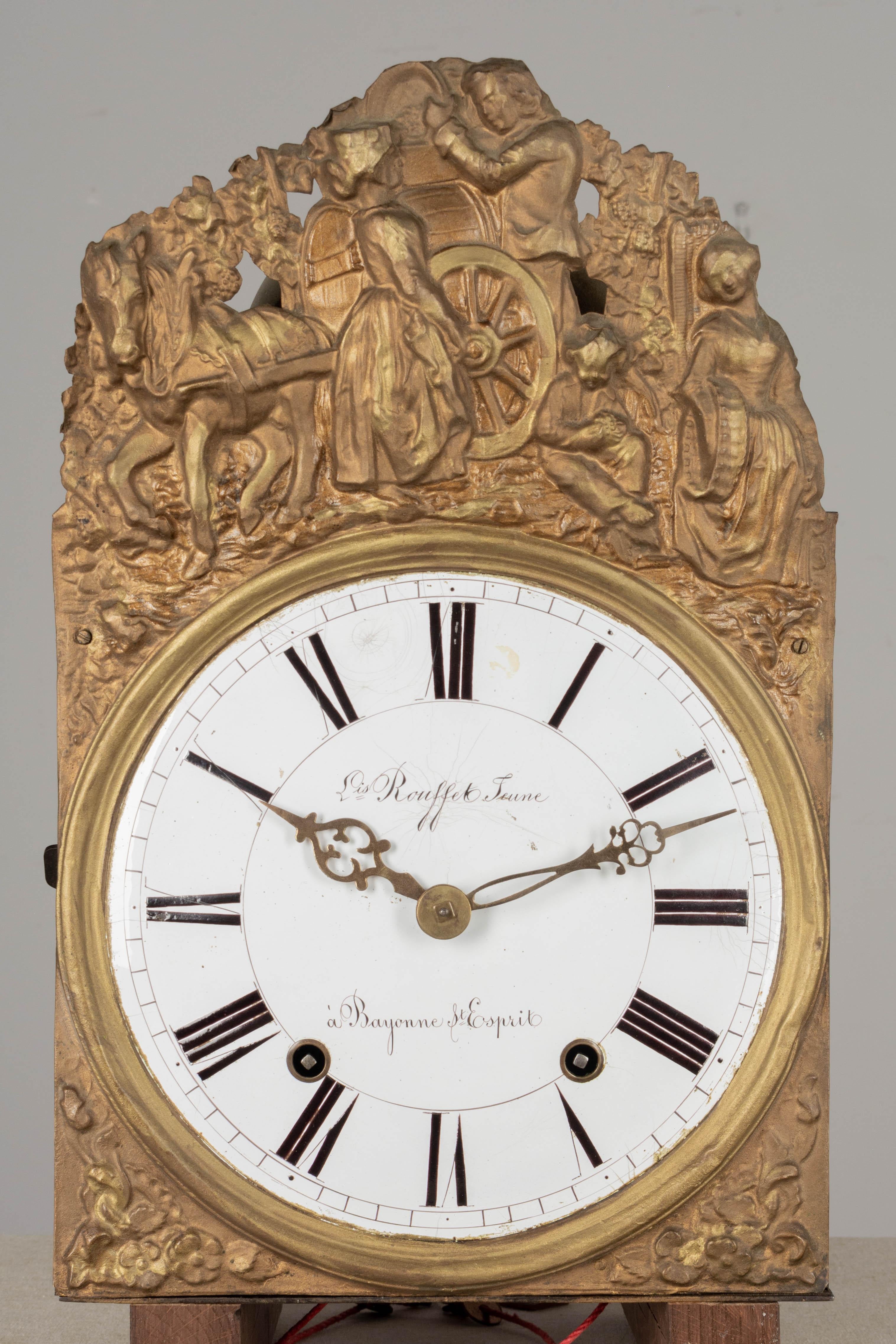 Horloge à grand boîtier ou horloge de parquet française du XIXe siècle en vente 2