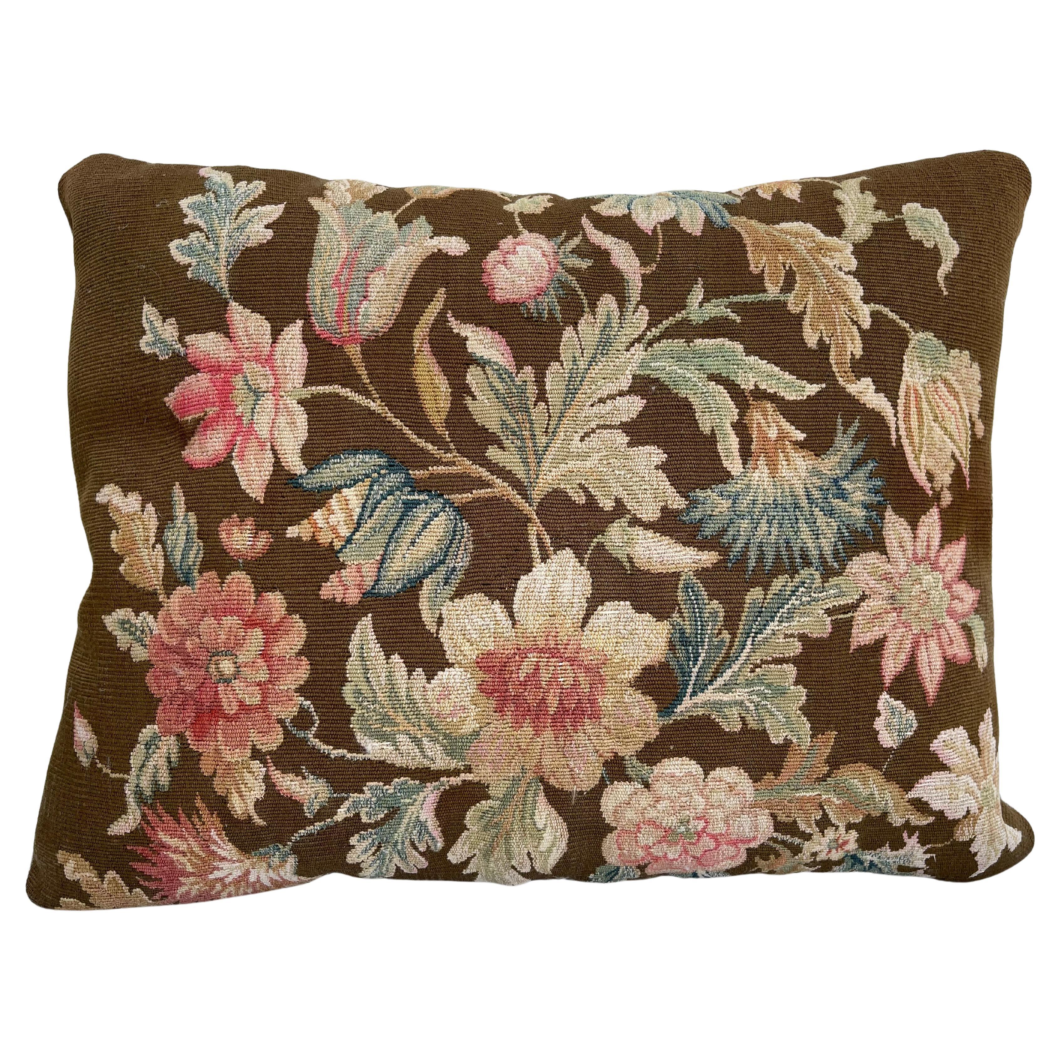 19th Century French Tapestry Pillow For Sale