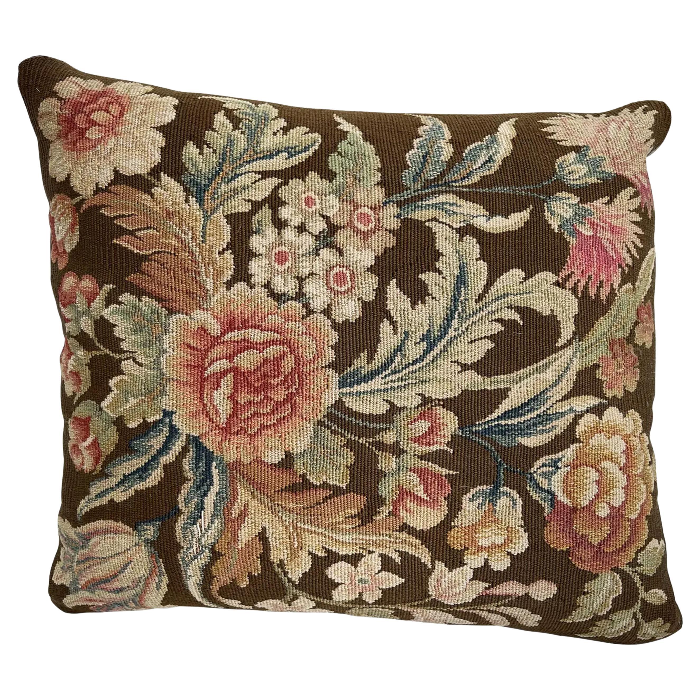 19th Century French Tapestry Pillow For Sale