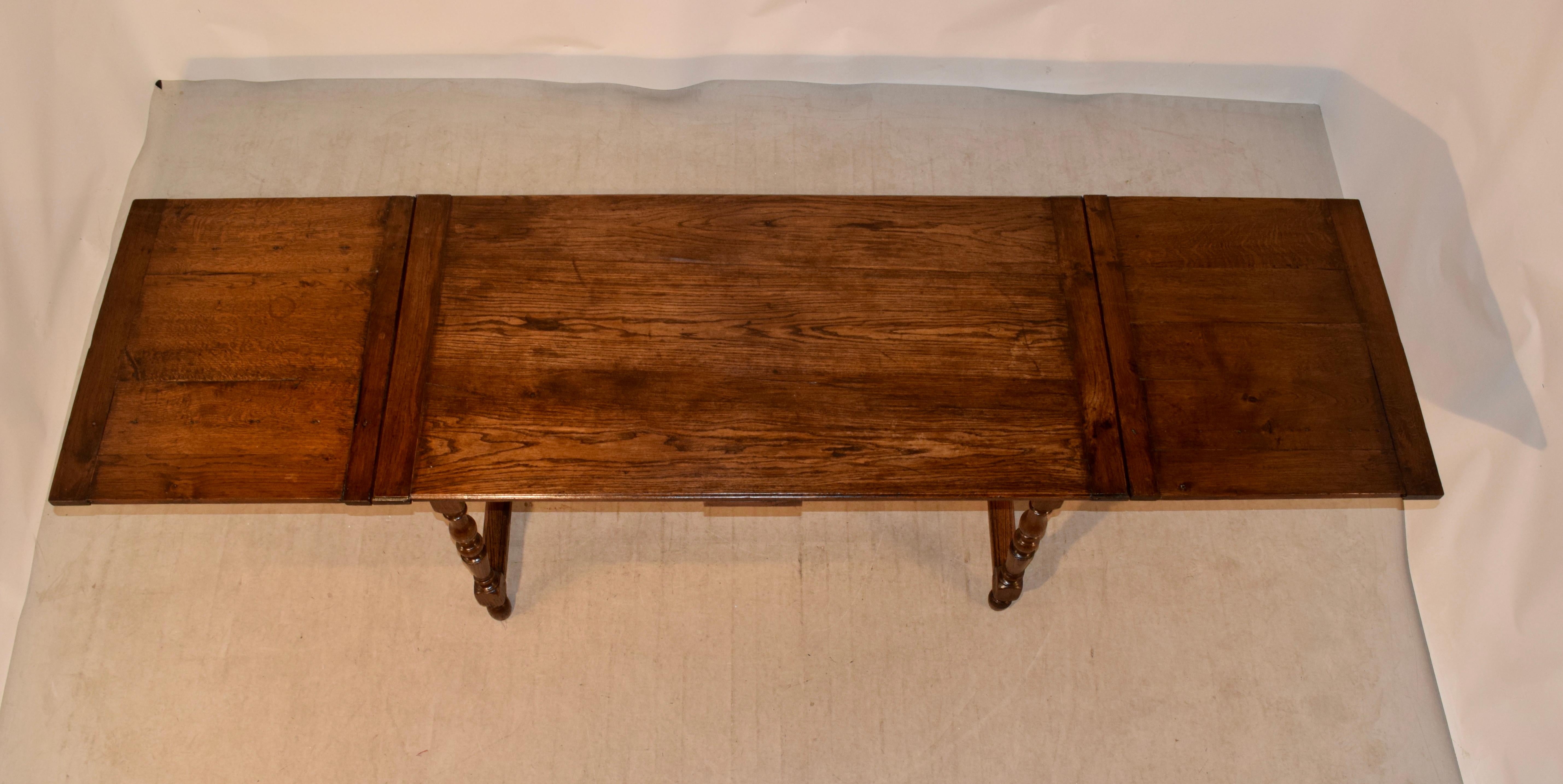 19th Century French Tavern Drawleaf Table In Good Condition In High Point, NC