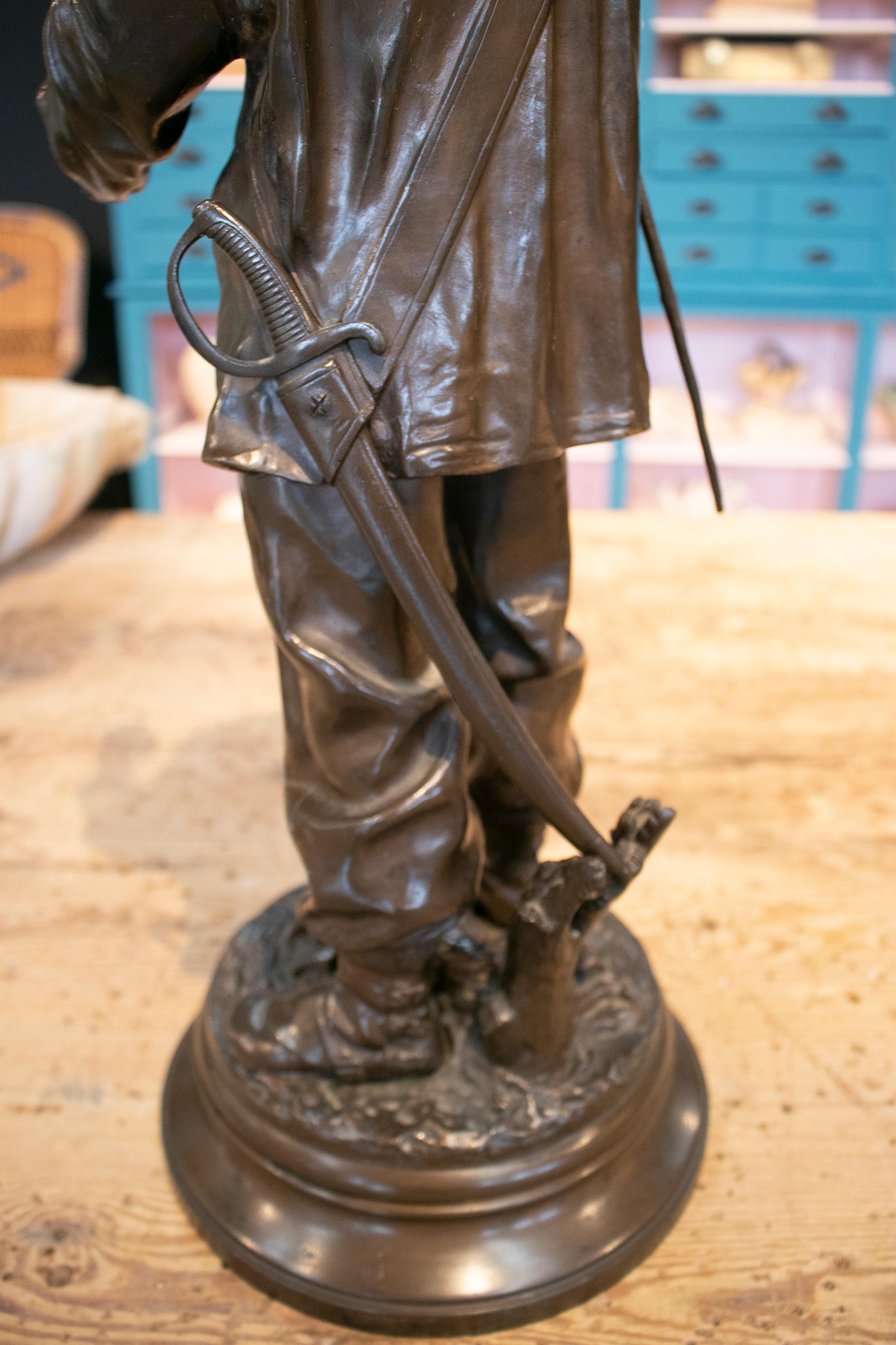 19th Century French Tax Collector Bronze Figure Sculpture For Sale 9