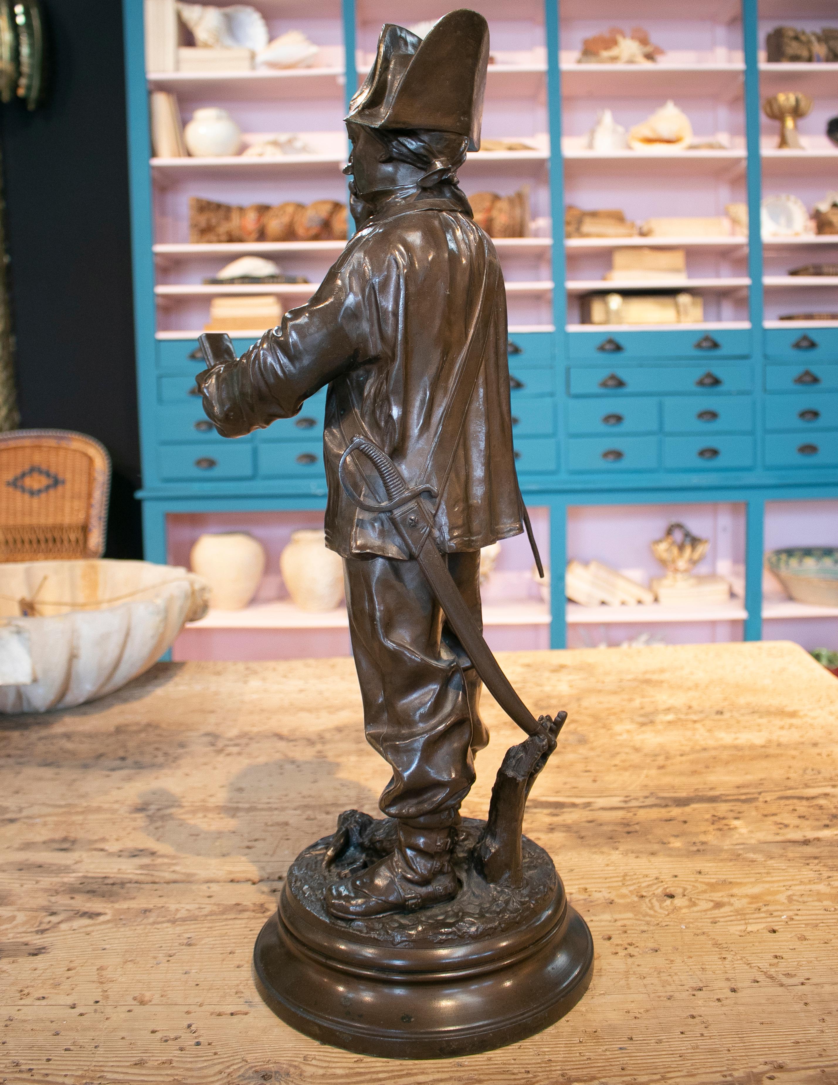 19th Century French Tax Collector Bronze Figure Sculpture In Good Condition For Sale In Marbella, ES