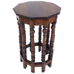 19th Century French Ten-Sided Walnut Side Table