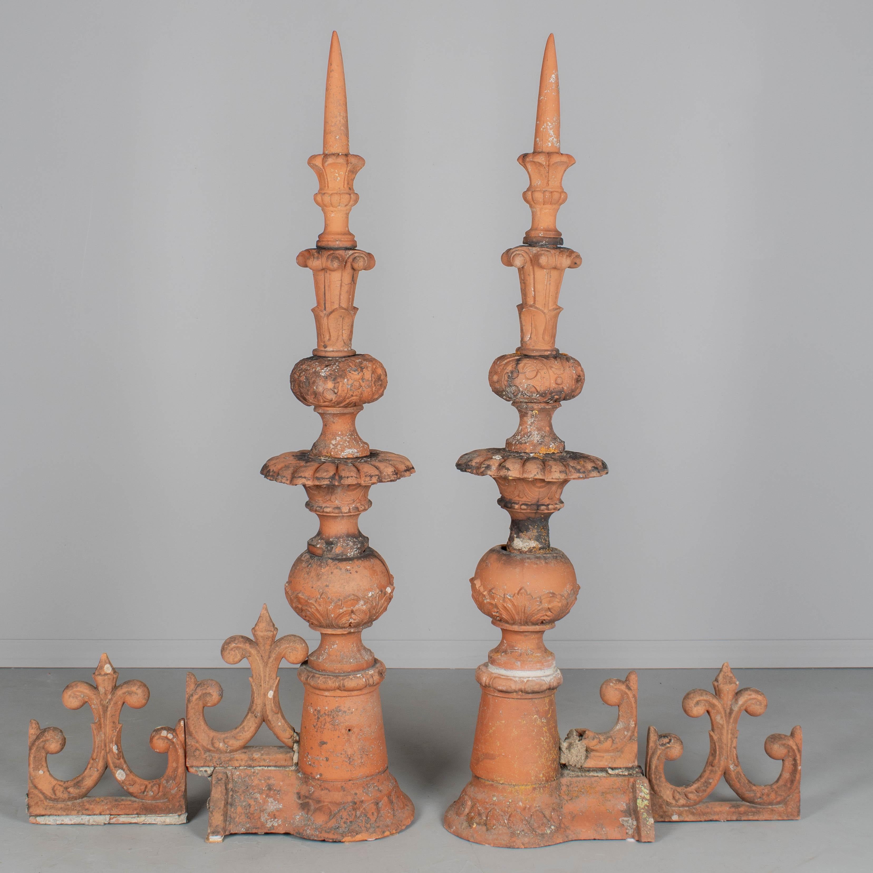 Beaux Arts 19th Century French Terra Cotta Roof Finials or Garden Ornaments For Sale