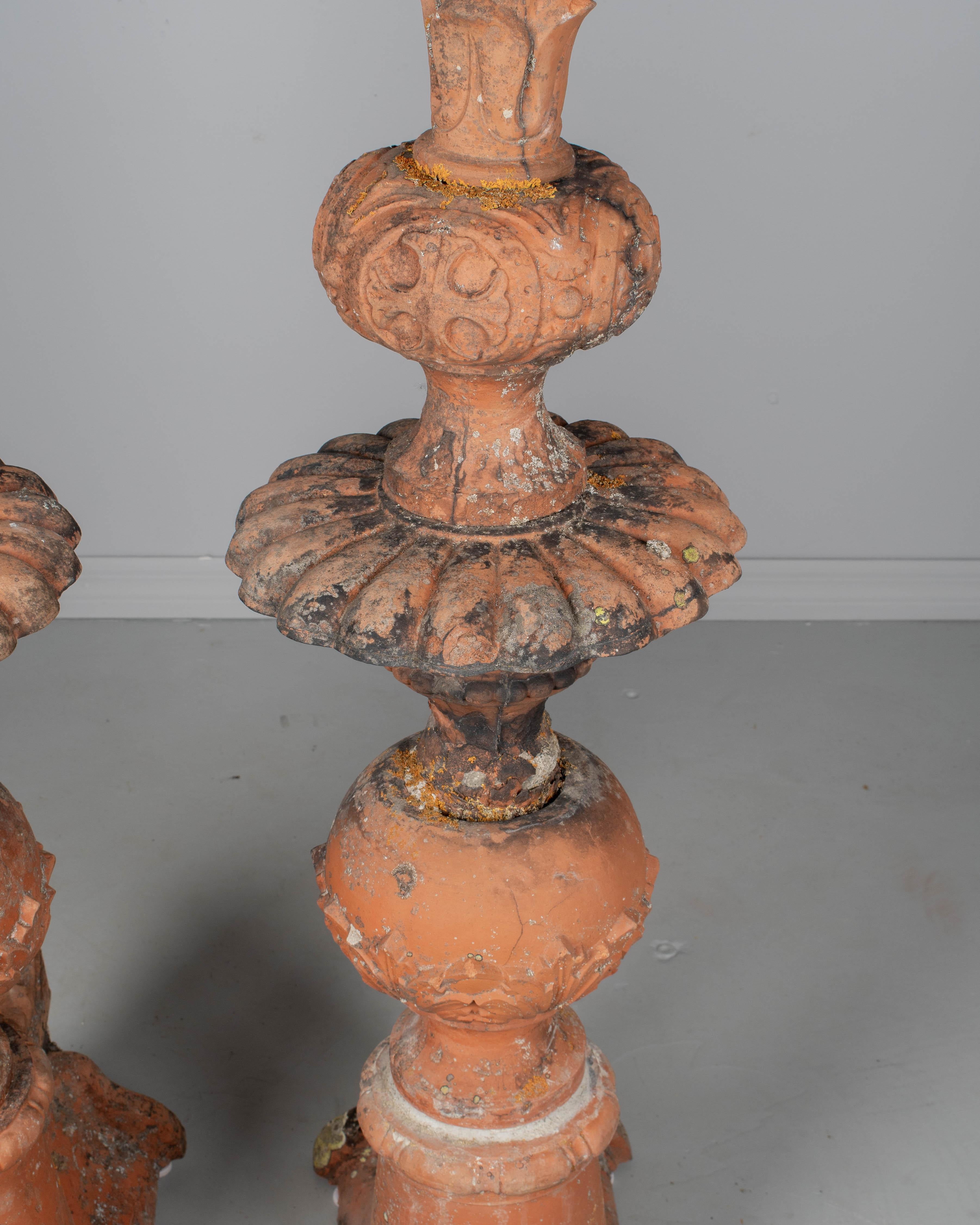 19th Century French Terra Cotta Roof Finials or Garden Ornaments In Good Condition For Sale In Winter Park, FL