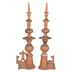 19th Century French Terra Cotta Roof Finials or Garden Ornaments